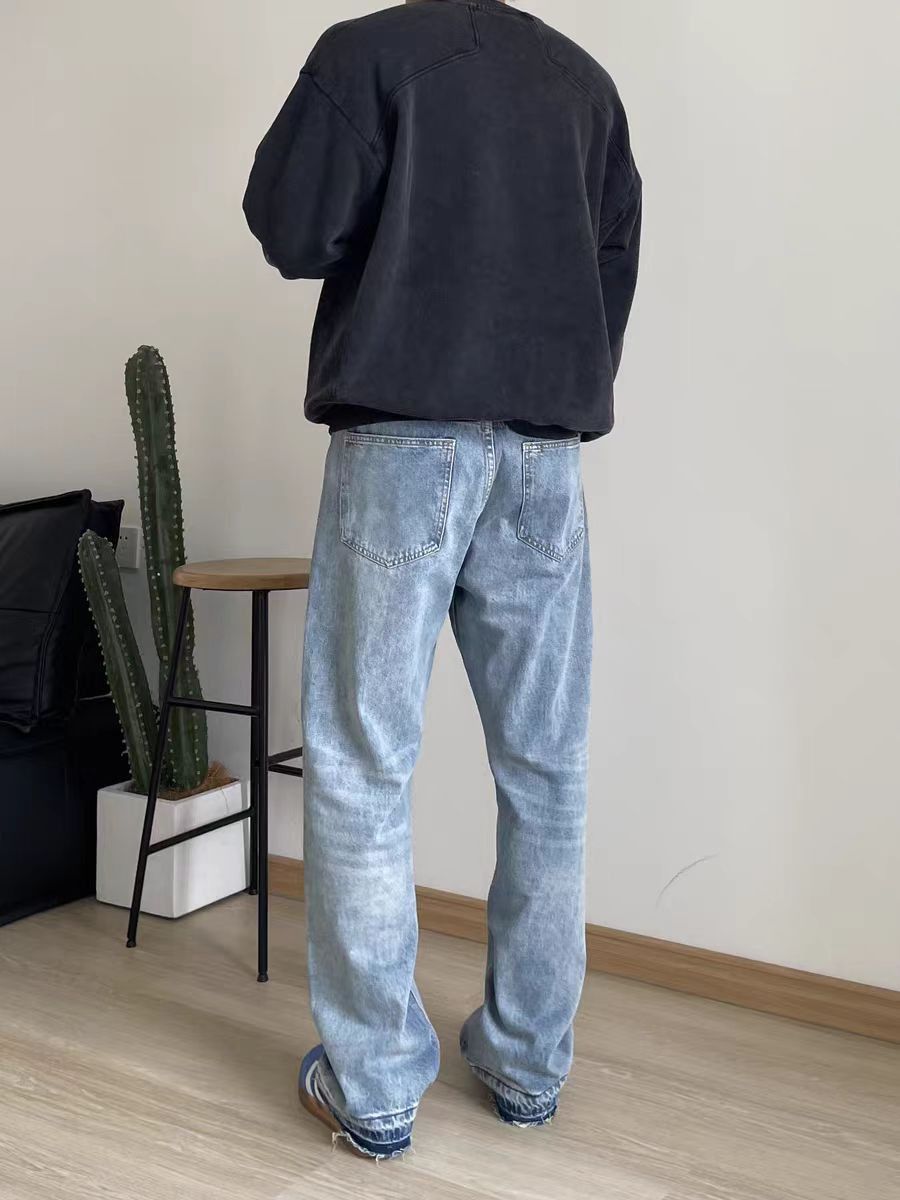Japanese Brand × Vintage Vintage Washed and Aged Striped Blue Jeans Size US 34 / EU 50 - 5 Thumbnail