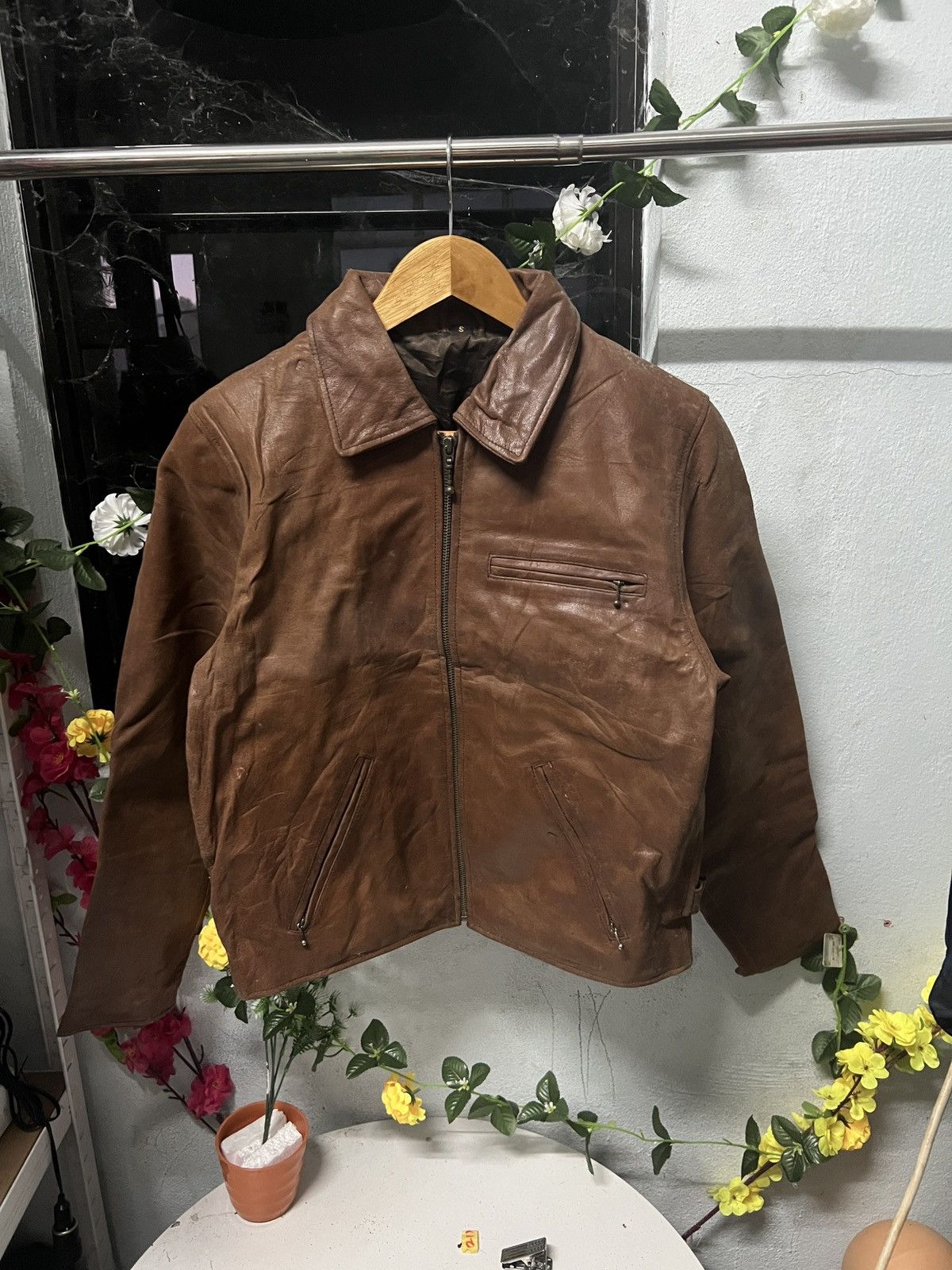 Leather × Vintage Vintage Leather Jacket Size US S / EU 44-46 / 1 - 1 Thumbnail