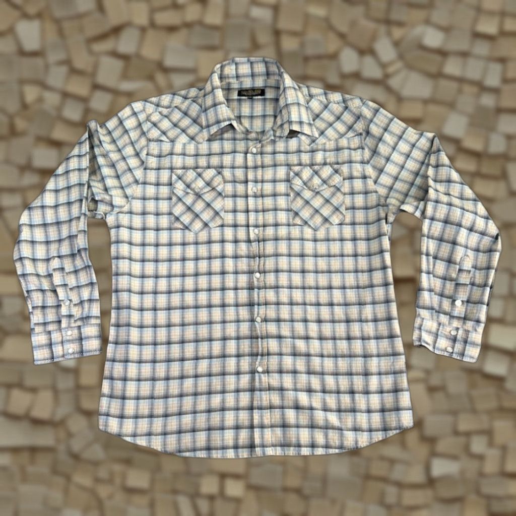 Vintage Senor De Los Cielos Western Shirt Adult LARGE White Blue Plaid Cowboy Size US L / EU 52-54 / 3 - 1 Thumbnail