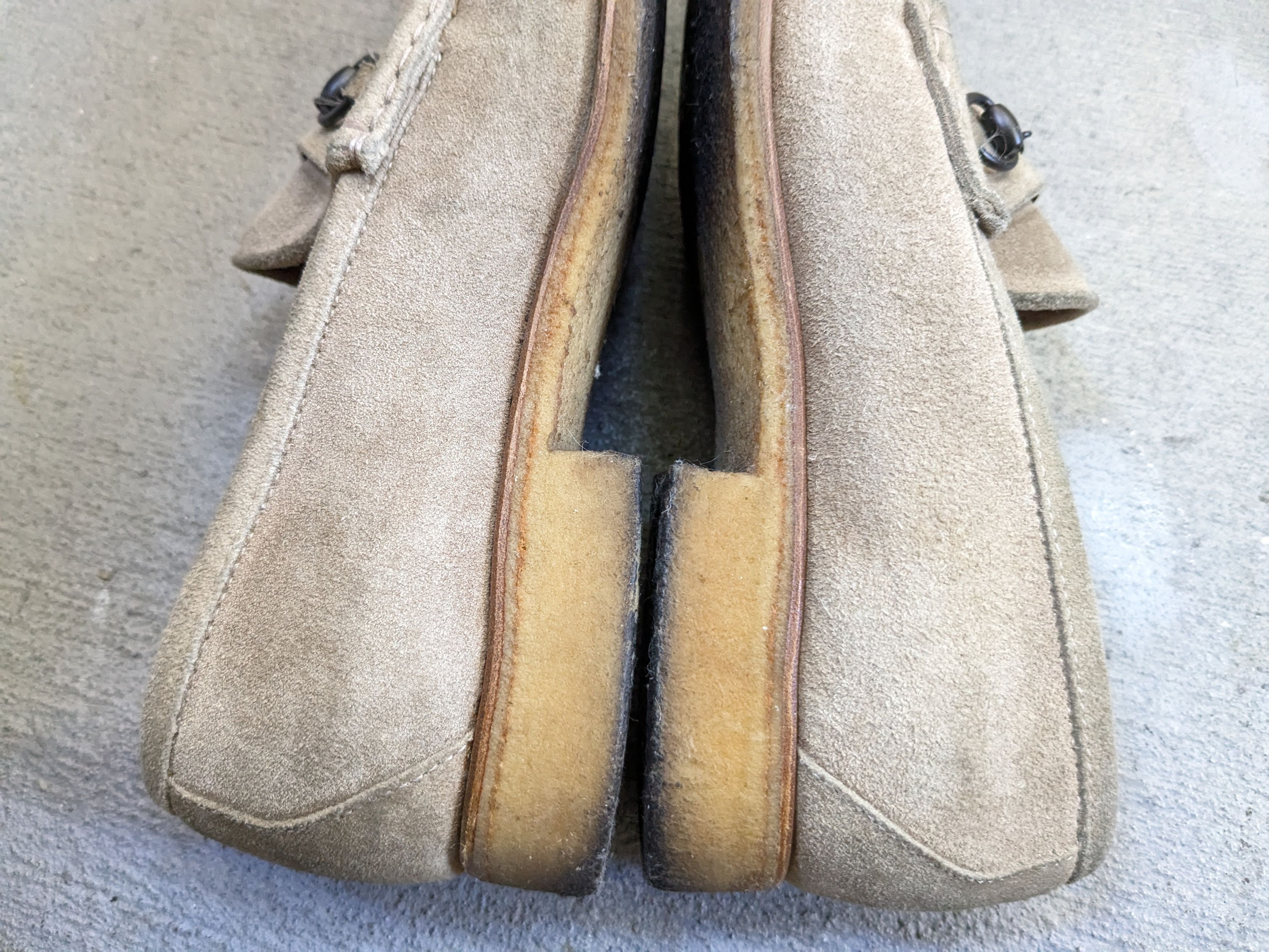 Gucci Women Gucci Horsebit Loafers Beige Suede 10 B Leather Crepe Size US 10 / IT 40 - 8 Thumbnail