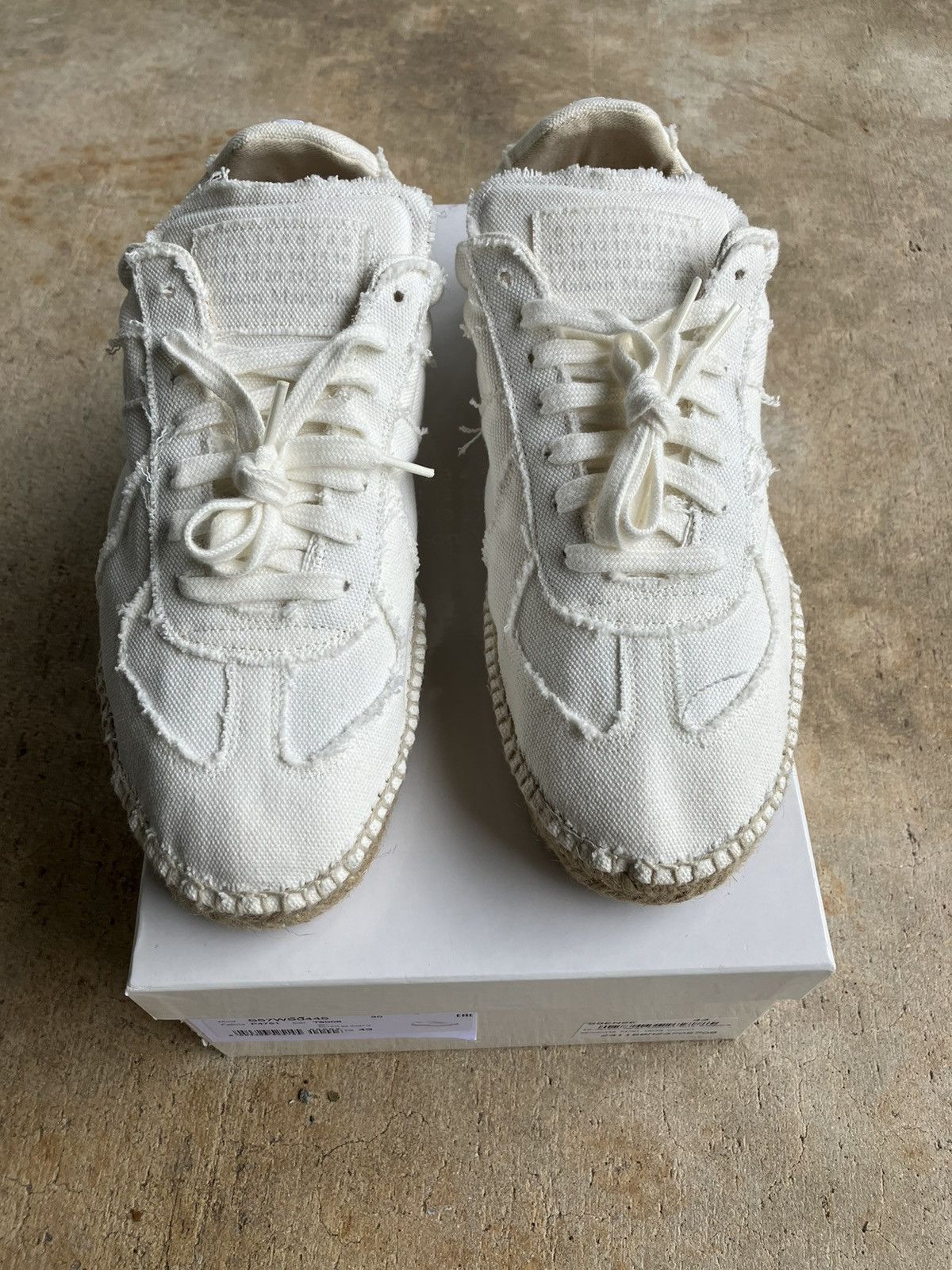 Pre-owned Maison Margiela White Replica Espadrilles Shoes