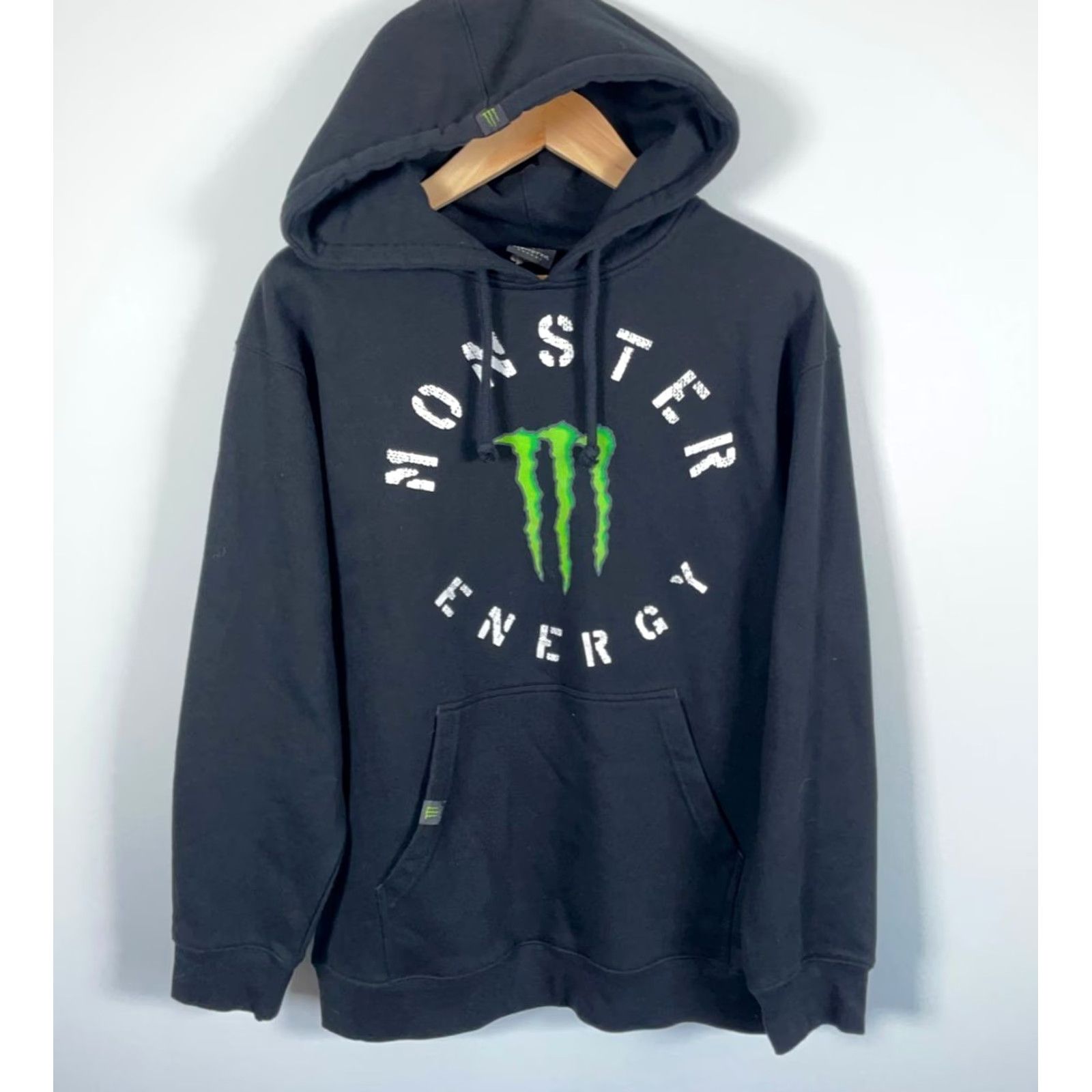Vintage Monster Energy Hoodie Mens Large Black Drawstring Pullover Sweatshirt Official Retro Graphic Print Pocket(s) Sweatshirt Black Mens L Size US L / EU 52-54 / 3 - 2 Thumbnail