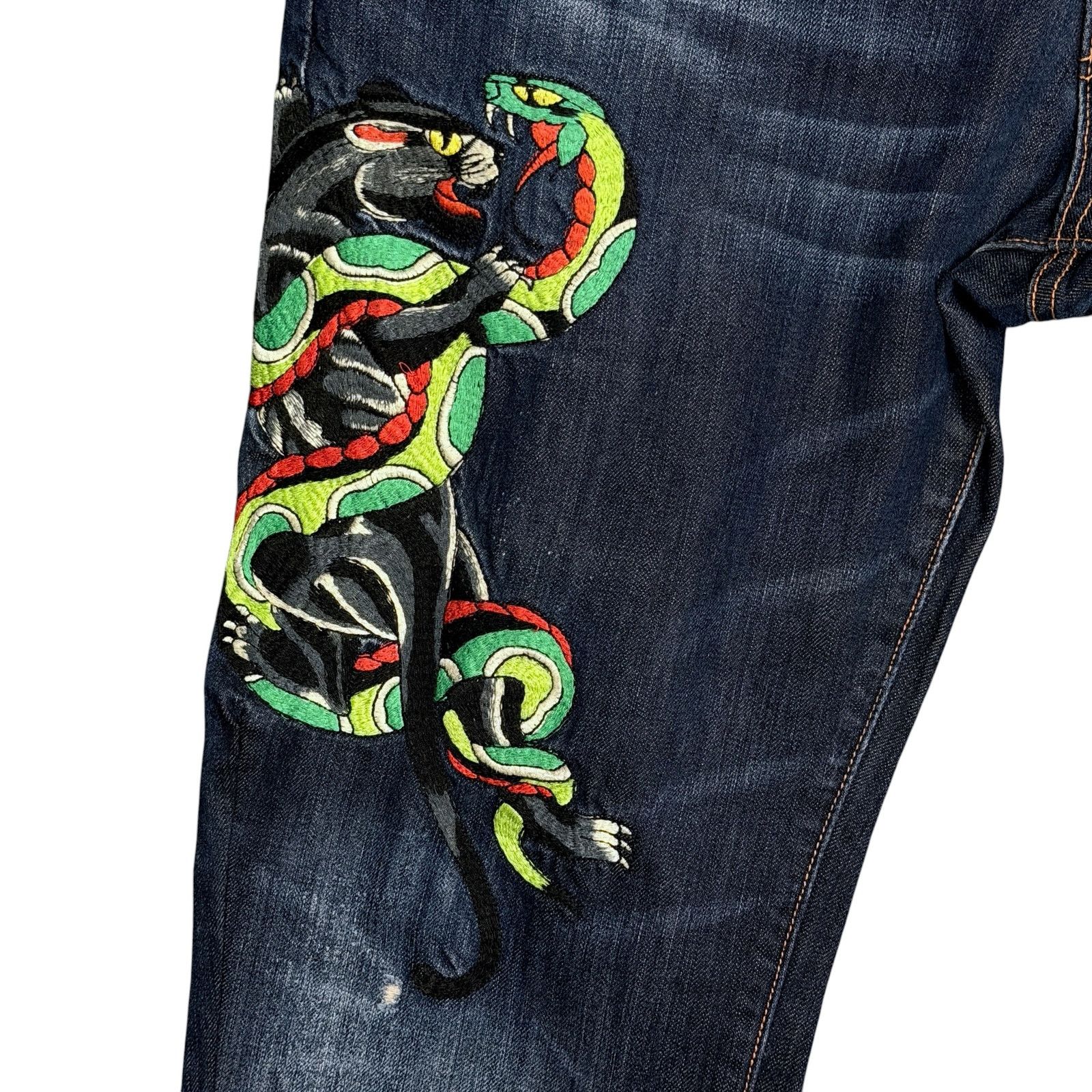 Ed Hardy Vintage Y2K Ed Hardy Men's 36x34 Embroidered Snakes Jeans Size US 36 / EU 52 - 2 Thumbnail