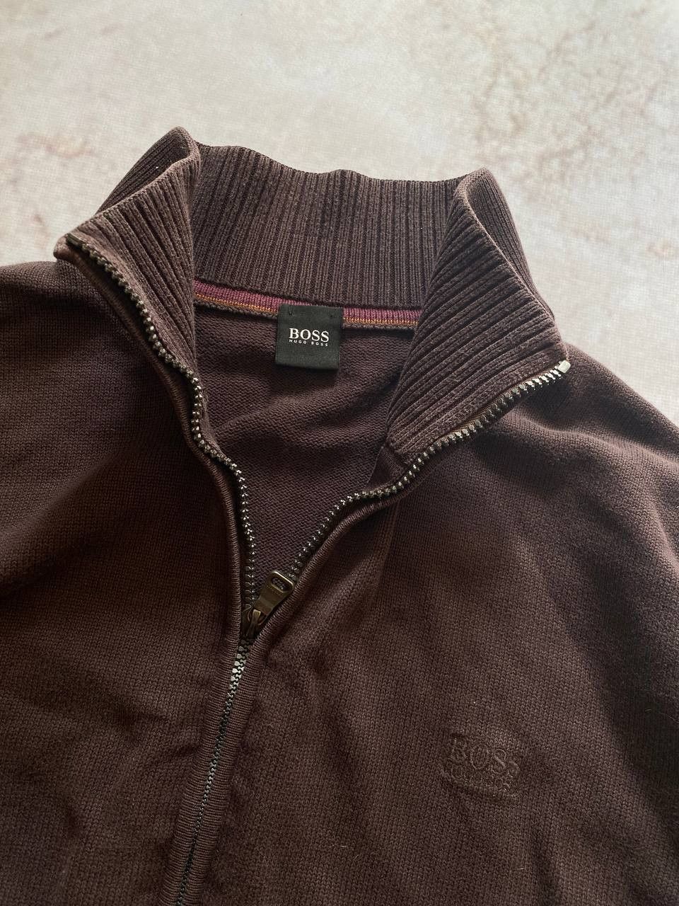 Hugo Boss × Vintage Vintage Hugo Boss Zip Up Sweater/Cardigan Size US M / EU 48-50 / 2 - 2 Thumbnail