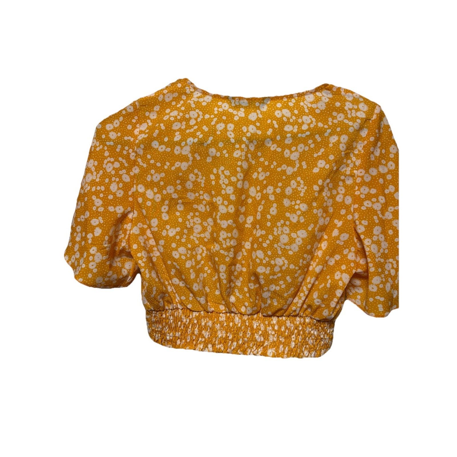 Shein Shein Women’s Yellow flower Crop Top Blouse size medium Size M / US 6-8 / IT 42-44 - 2 Thumbnail