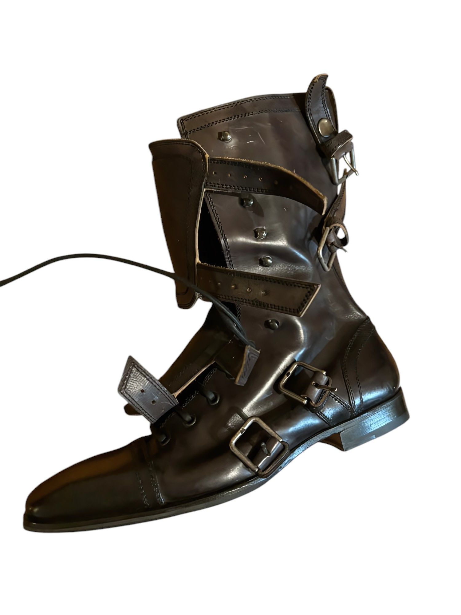 Yves Saint Laurent RIVE GAUCHE LEATHER COMBAT BOOTS BY TOM FORD Size US 7.5 / EU 40-41 - 1 Thumbnail