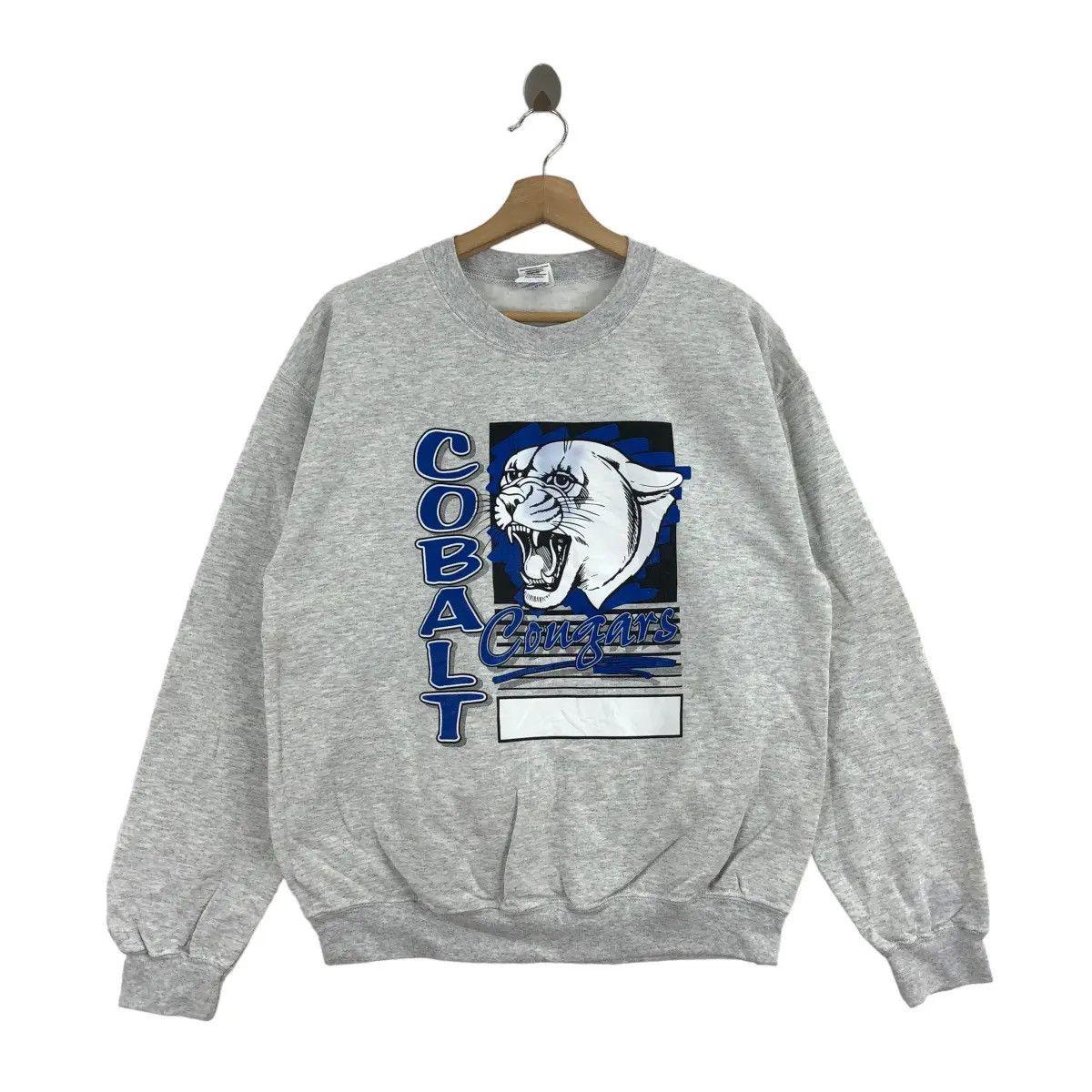 Vintage Vtg COBALT COUGARS Institute Math Science College Sweatshirt Size M / US 6-8 / IT 42-44 - 1 Thumbnail