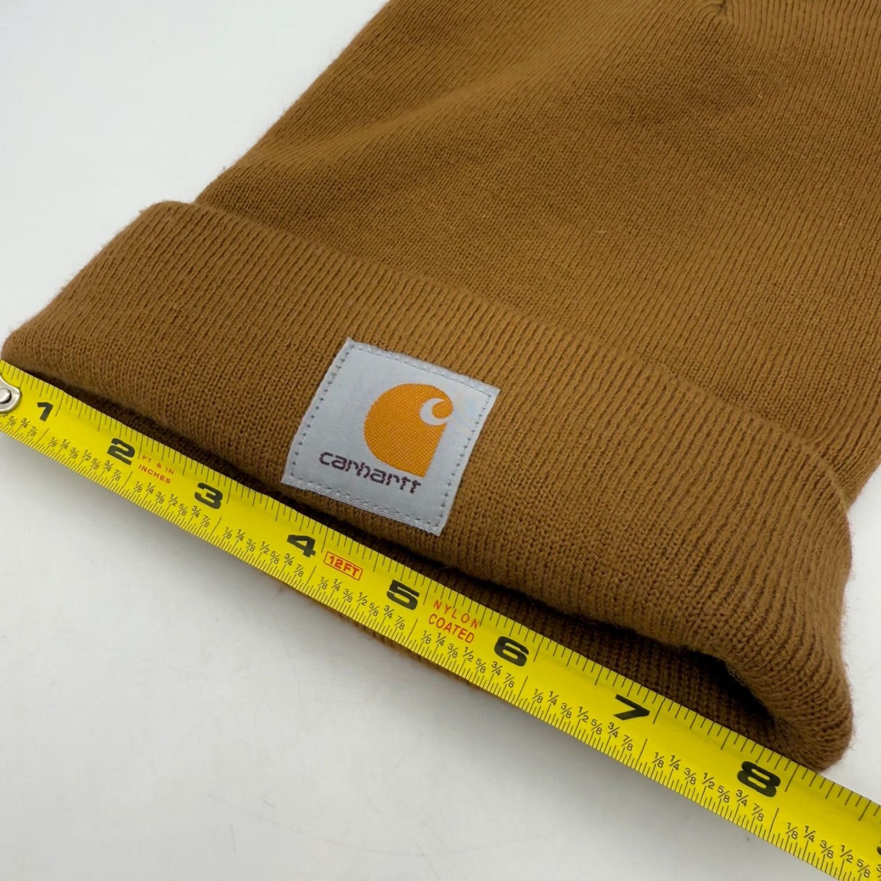 Carhartt Carhartt Mens Beanie Hat Tan Acrylic Knit One Size Cap Logo Fold Over Size ONE SIZE - 2 Thumbnail