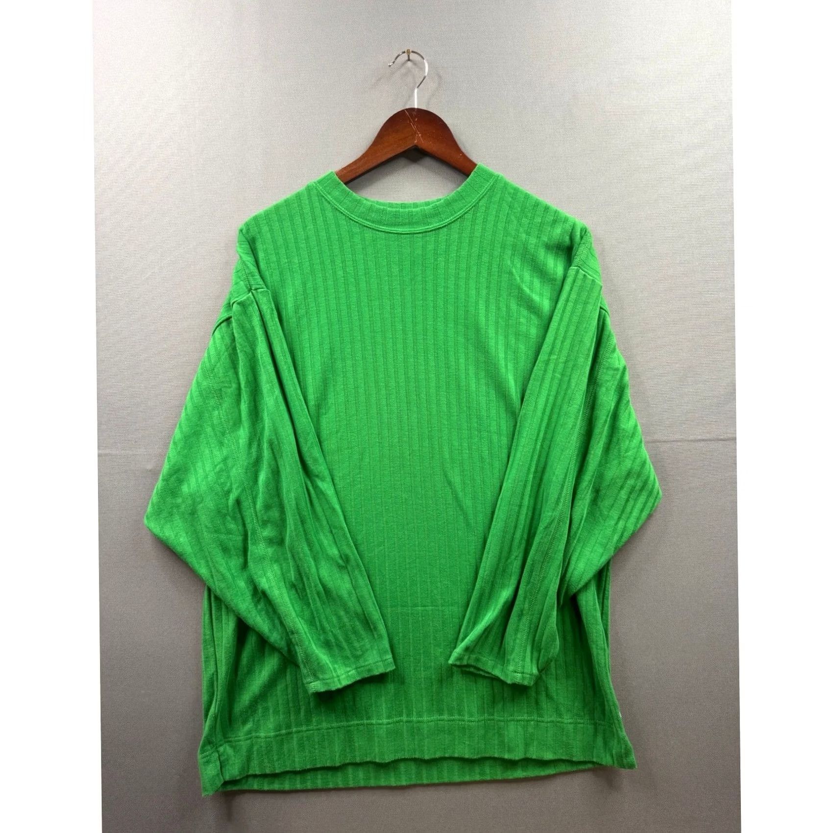 Express VINTAGE Express Tricot Green Ribbed Knit Long Sleeve Crew Neck Top Womens XS Size XS / US 0-2 / IT 36-38 - 2 Thumbnail