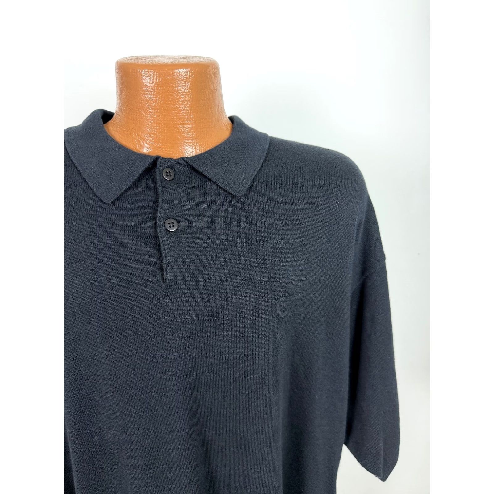 Vintage VINTAGE Munsingwear Polo Shirt Men XL Black Knit Embroidered Golf Cotton Polo Shirt XL Men Black Vintage Nike Size US XL / EU 56 / 4 - 3 Thumbnail