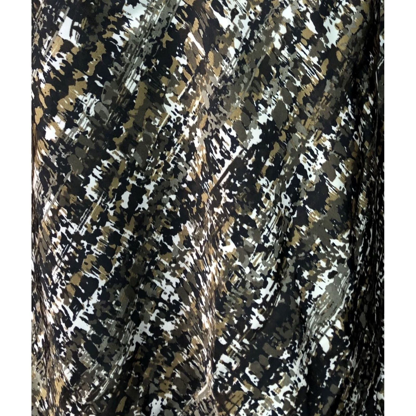 Vintage VINTAGE Rafaella Satin Sleeveless Top Brown/Blk Lace Neck Scoop M Geometric 90s Artsy Bohemian Glam Womens Shirt Blouse Camisole Ladies Size M / US 6-8 / IT 42-44 - 4 Thumbnail