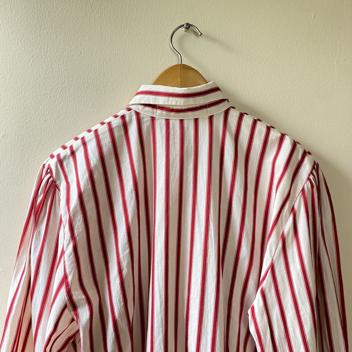 Norma Kamali Norma Kamali Red Striped Long Sleeve Blouse Size L / US 10 / IT 46 - 5 Thumbnail