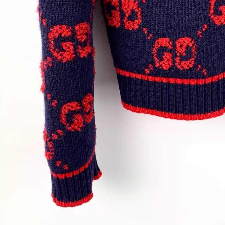 Gucci Gucci Color-blocked logo jacquart full-print wool single-br Size XS / US 0-2 / IT 36-38 - 4 Thumbnail
