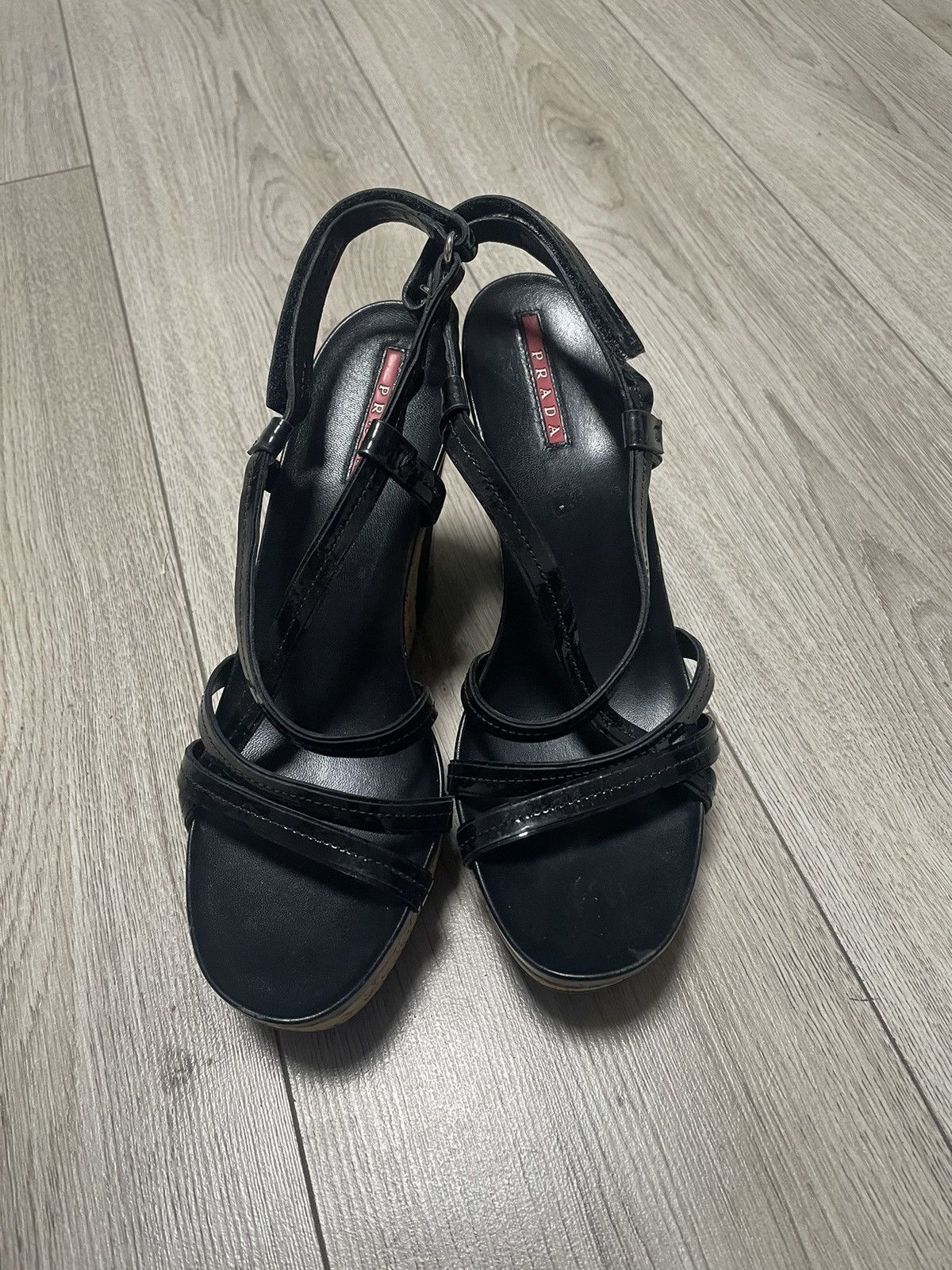 Prada Prada Sport Leather And Cork Platform Heels Shoes Women’s Size US 9 / IT 39 - 2 Thumbnail