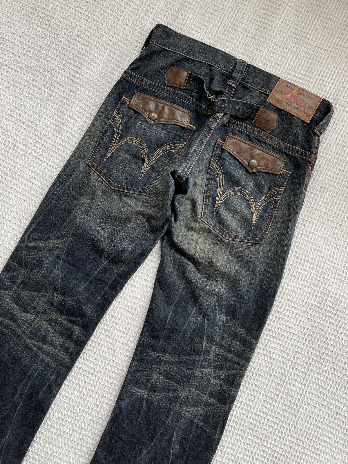 Edwin Last Drop🔥Rare🔥Vintage EDWIN Blue Trip Tokyo Japan Denim Size US 33 - 3 Thumbnail