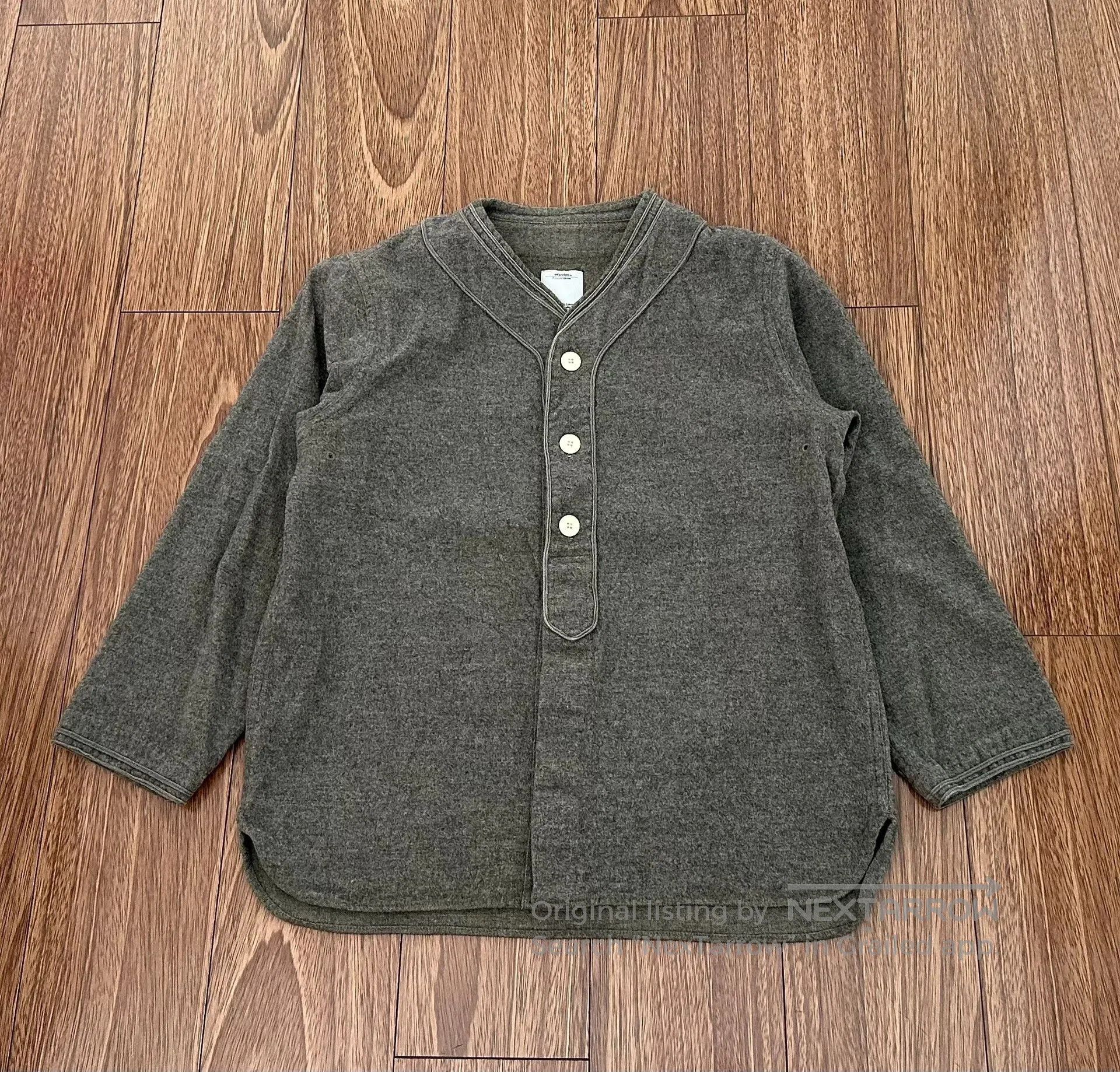Visvim visvim dugout long sleeve shirt in wool linen. Size US S / EU 44-46 / 1 - 1 Thumbnail