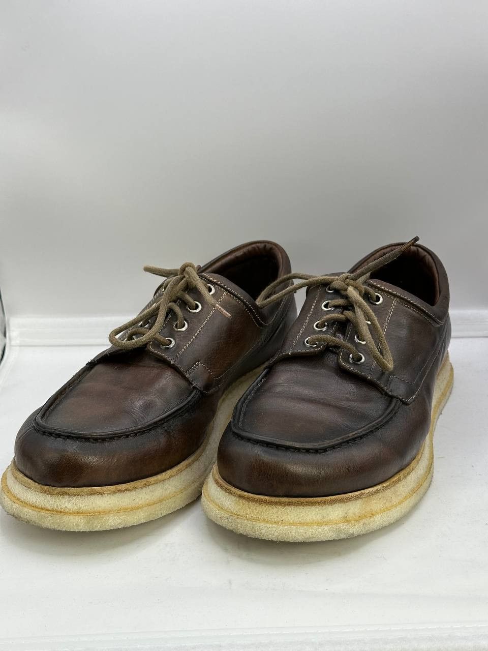 Shoto SHOTO Handmade Leather Shoes Brown Crepe Sole Made in Italy Size US 7.5 / EU 40-41 - 3 Thumbnail