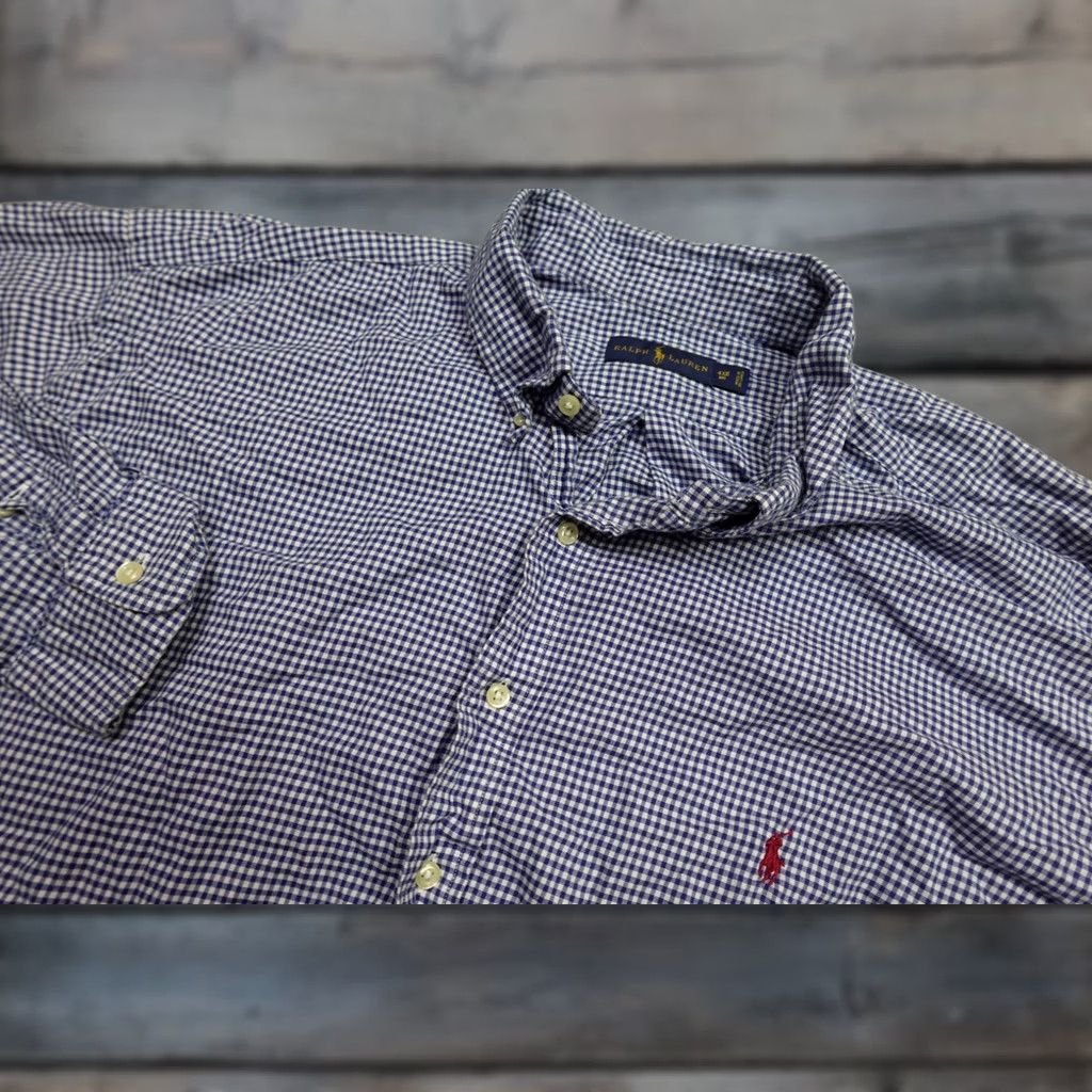Ralph Lauren Ralph Lauren Dress Shirt Mens 4XB Blue Check Long Sleeve Button-Down Casual Size US XXL / EU 58 / 5 - 1 Thumbnail