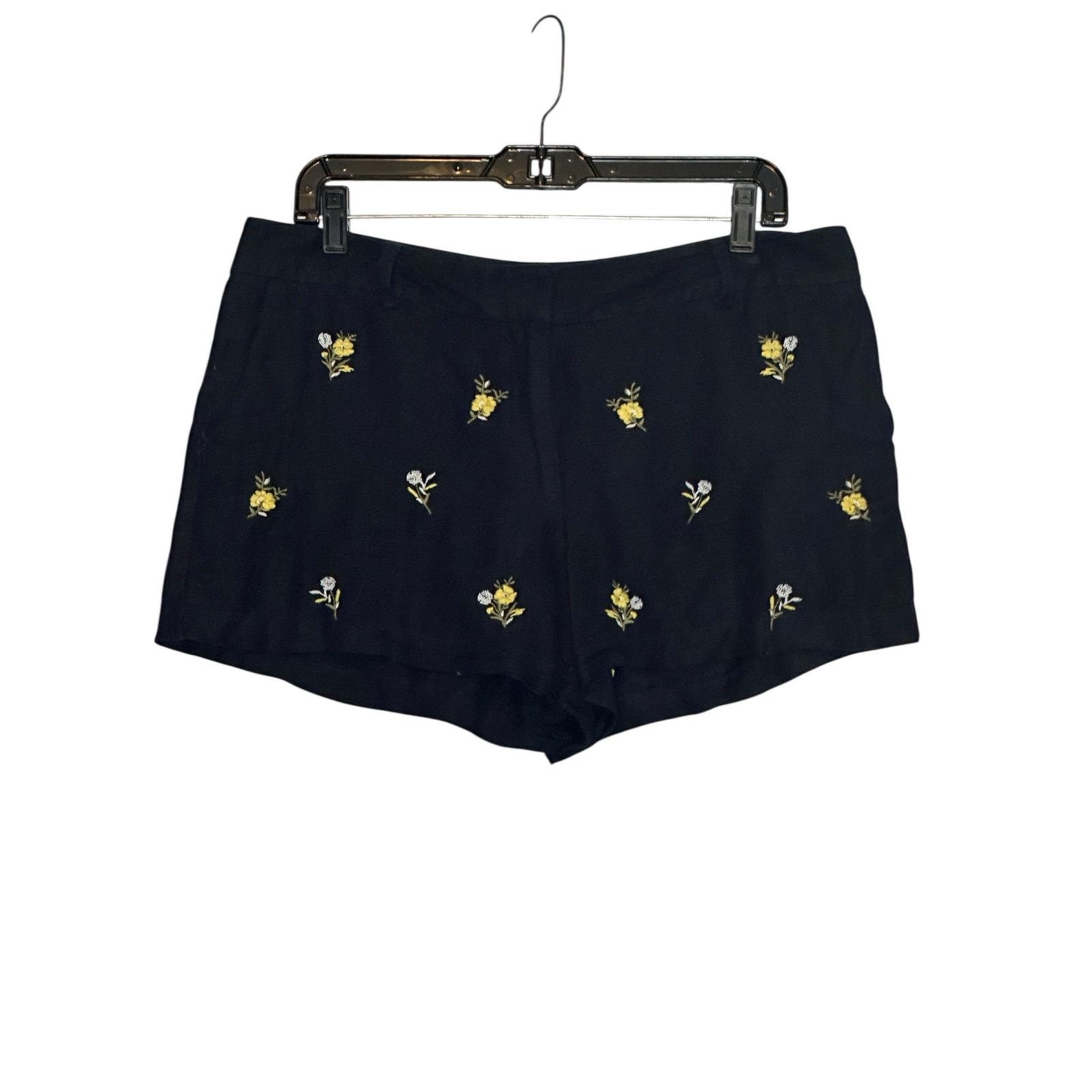 Loft Loft navy blue yellow embroidered floral shorts size 8 Size 30" / US 8 / IT 44 - 8 Thumbnail