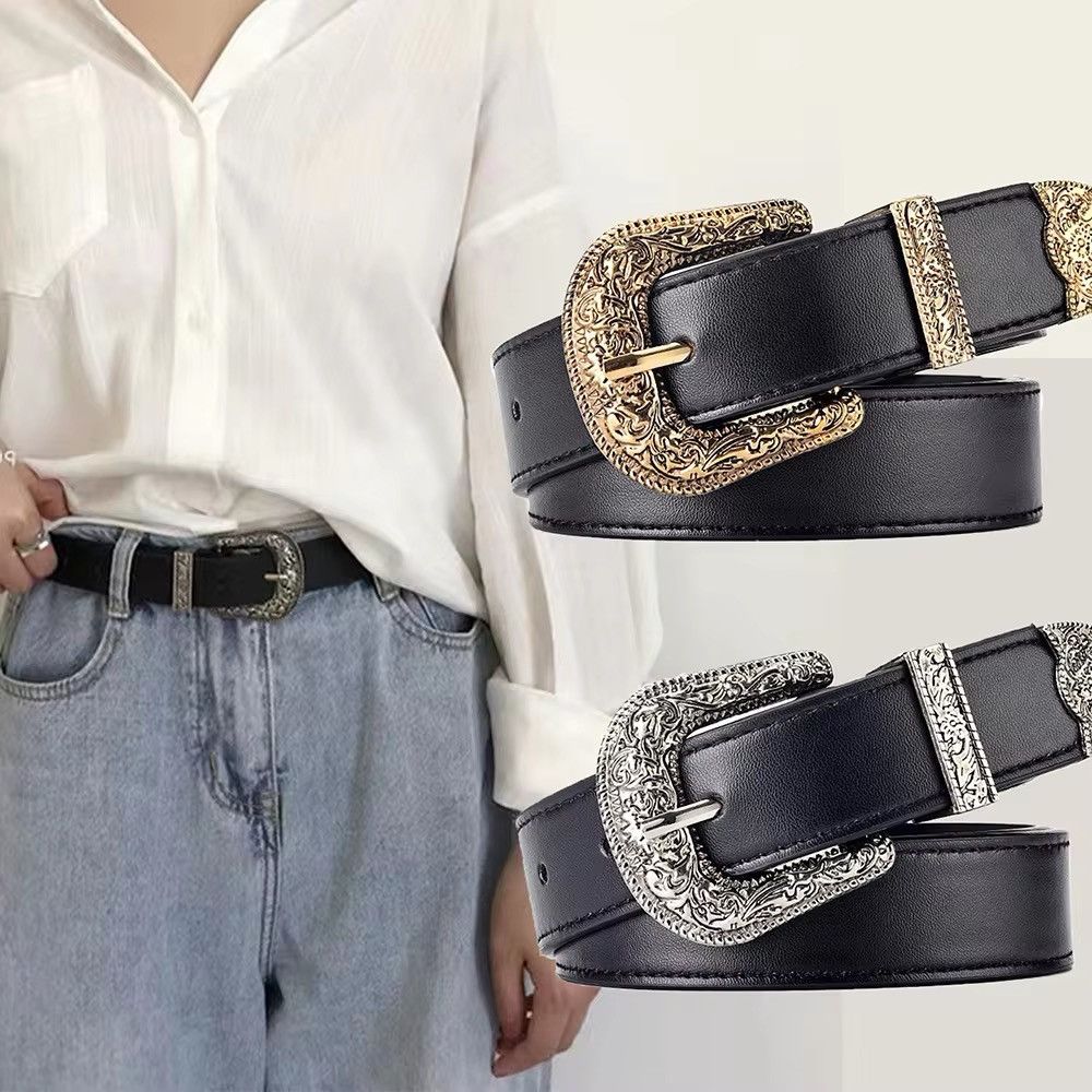 Japanese Brand × Leather Y2K Buckle PU Leather Belt Size ONE SIZE - 2 Thumbnail