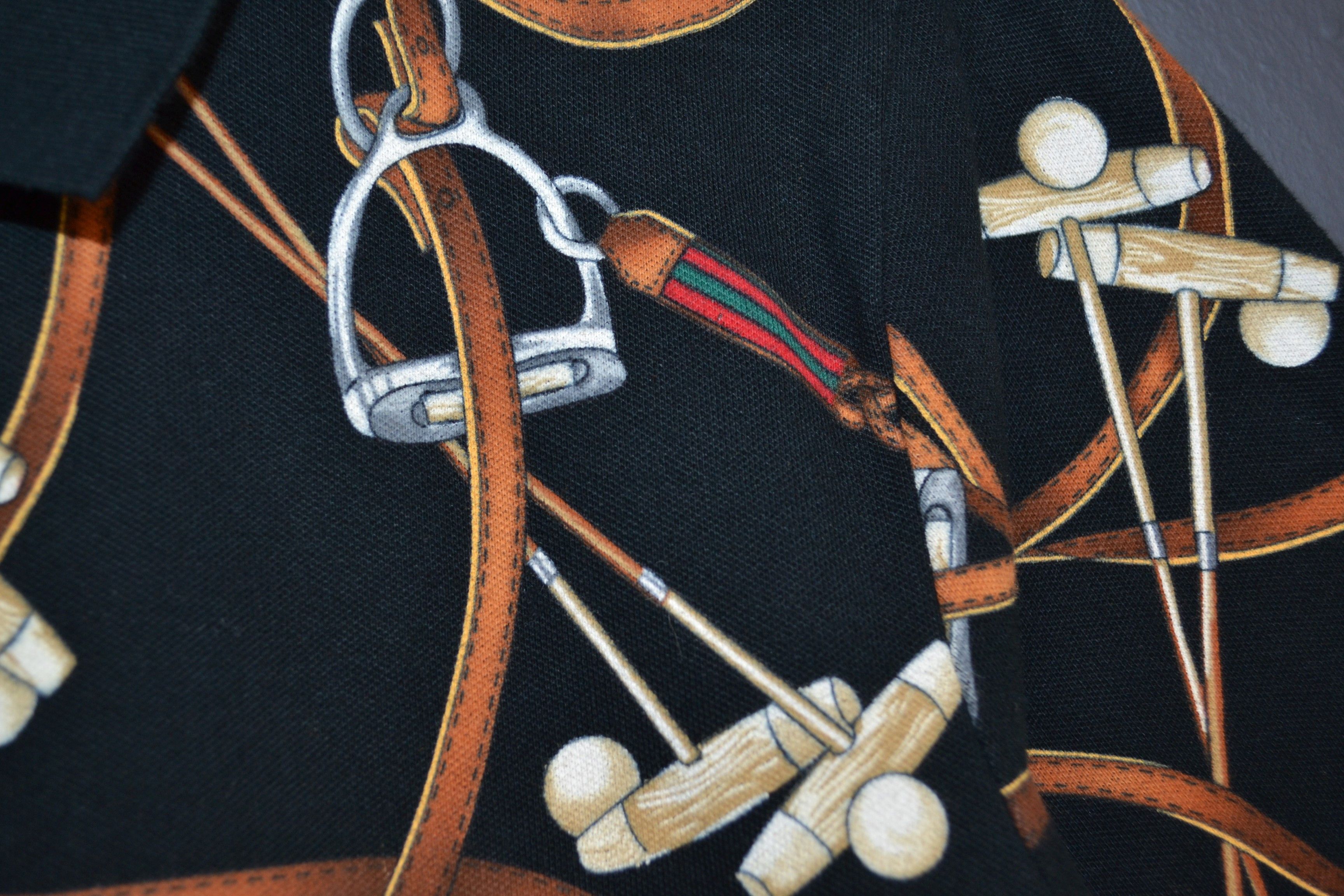 Ralph Lauren Ralph Lauren Black Equestrian Bridle Print Polo Shirt L Size L / US 10 / IT 46 - 4 Thumbnail
