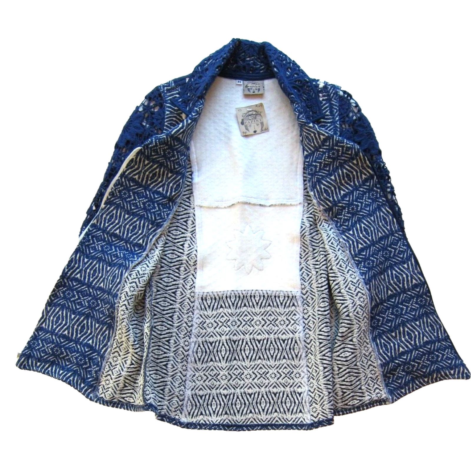 Vintage VINTAGE Papike Jacket XS Blue Embroidered Floral Nylon Softshell Zip Pocket Made In California Womens 80s 90s Clothing Size XS / US 0-2 / IT 36-38 - 5 Thumbnail