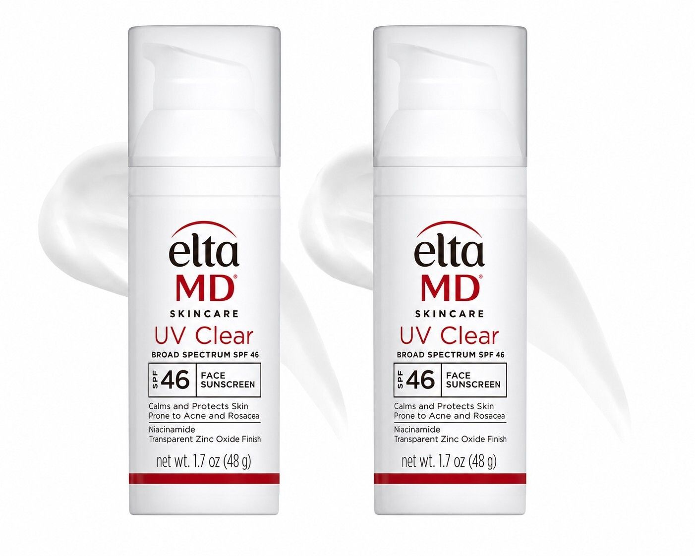 2x Pcs Eltamd Uv Clear Spf 46 Face Sunscreen 1.7 Oz 48g New in White, Men's