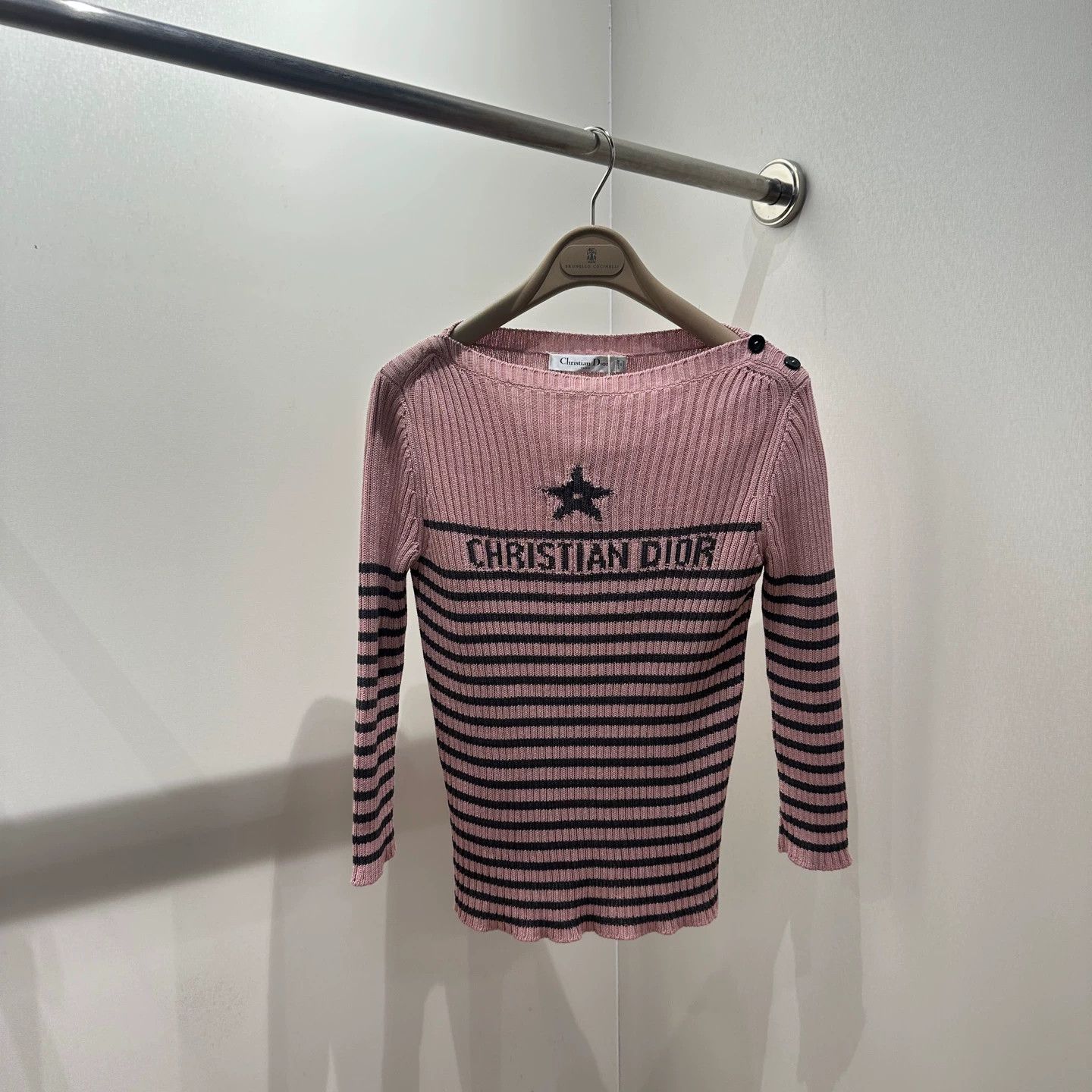 Christian Dior Monsieur Dior apr68 star slogan stripe shoulder buckle LS Wmns 36 Size XS / US 0-2 / IT 36-38 - 1 Thumbnail