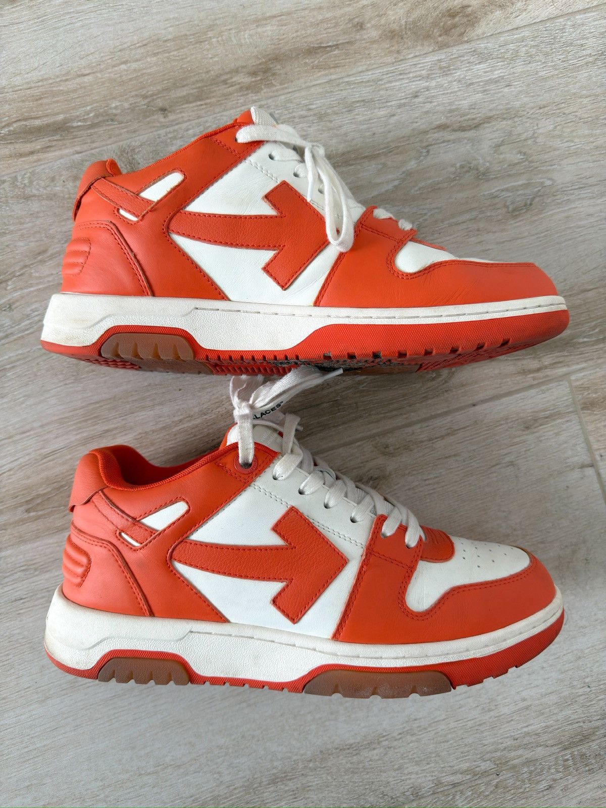 Off-White Off-White Out of Office Orange White Leather OOO Sneakers Size US 9 / EU 42 - 1 Thumbnail
