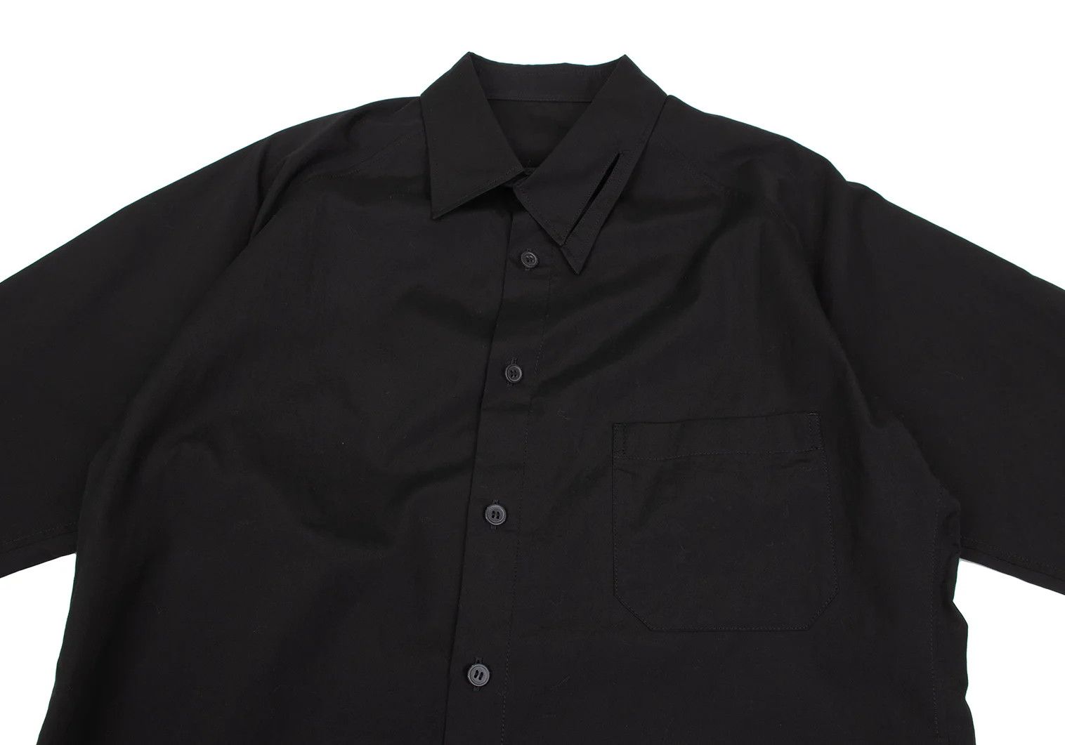 Yohji Yamamoto Yohji Yamamoto Asymmetrical Collar Shirt Black Size US M / EU 48-50 / 2 - 2 Thumbnail