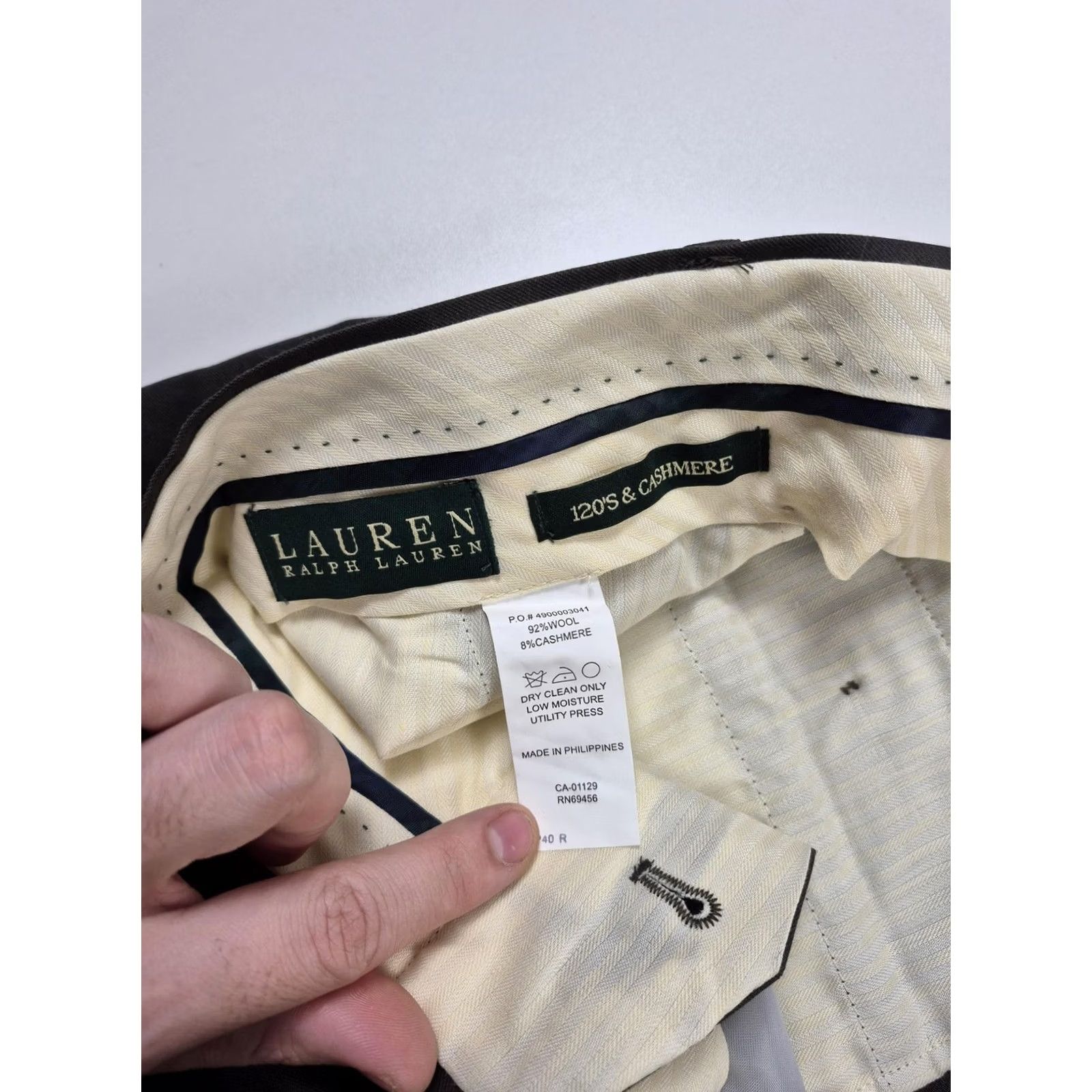 Ralph Lauren Lauren Ralph Lauren Pants Mens 40x36 Olive Wool Cashmere Pleated Unhemmed Dress Pants Medium Green 40W 30L Vintage N/A Size US 40 / EU 56 - 6 Thumbnail