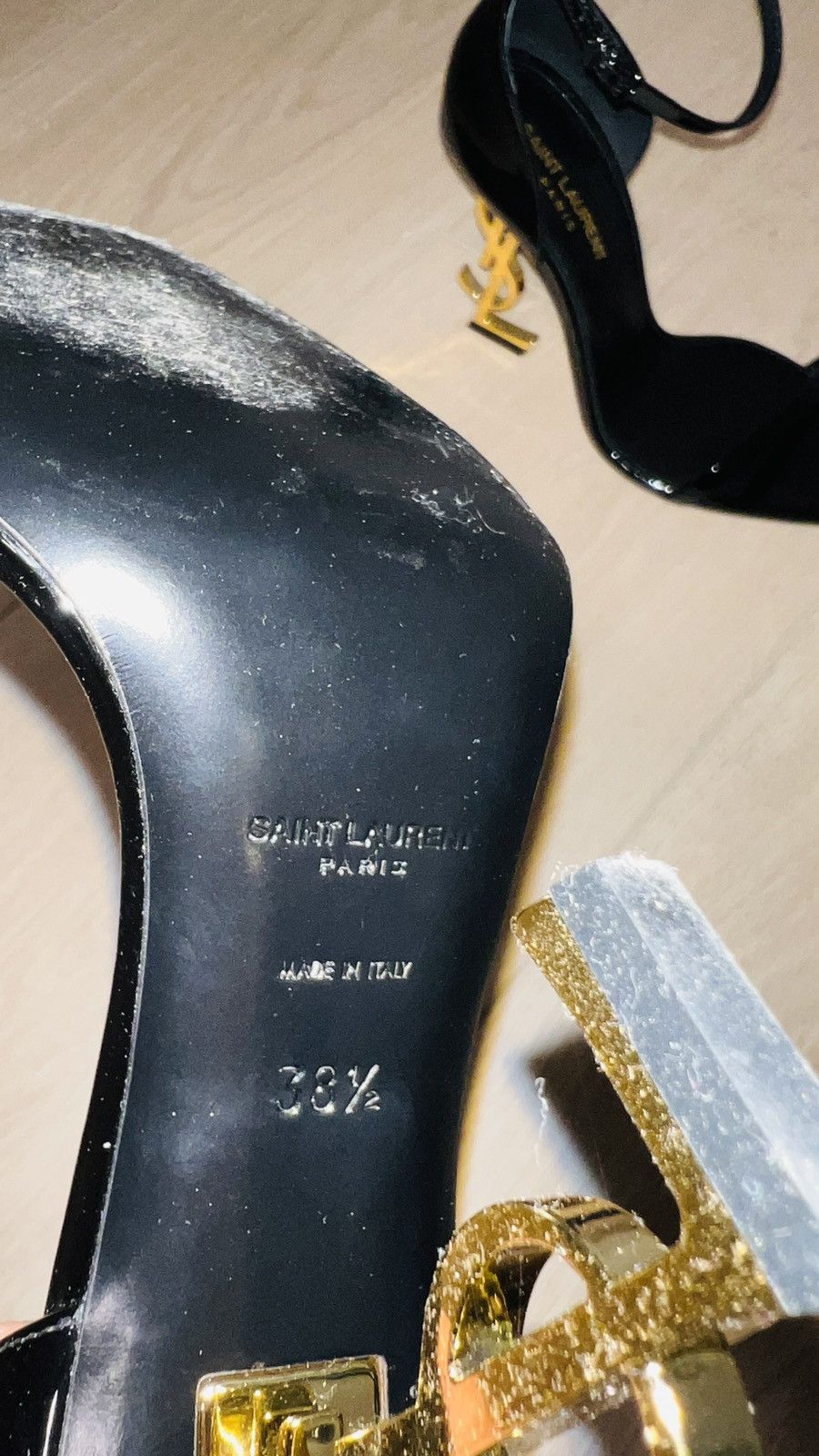 Yves Saint Laurent SAINT LAURENT Opyum embellished patent-leather sandals 38.5 Size US 8.5 / IT 38.5 - 19 Thumbnail
