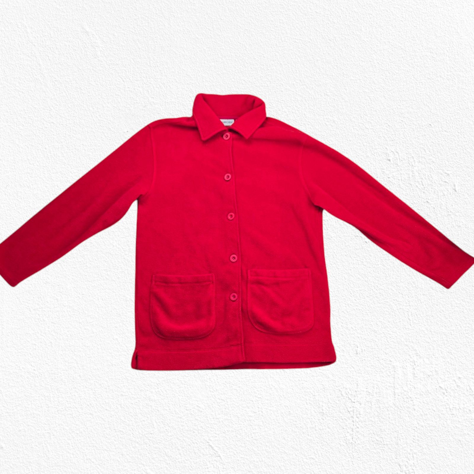 Cabin Creek Y2K Cherry Red Button Down Fleece Jacket Size Medium Size M / US 6-8 / IT 42-44 - 10 Thumbnail