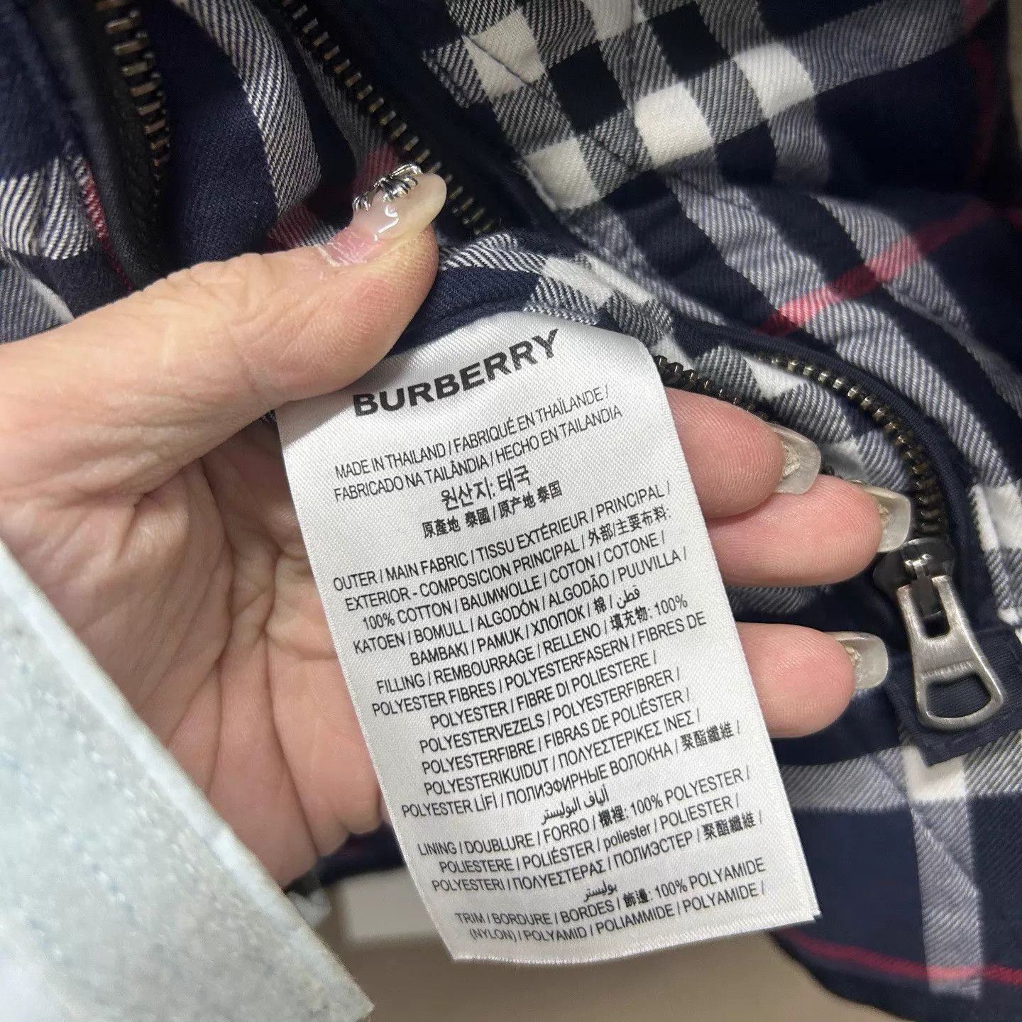Burberry Burberry Classic Blue Check Padded Jacket 99 New Size 52 Size US L / EU 52-54 / 3 - 4 Thumbnail