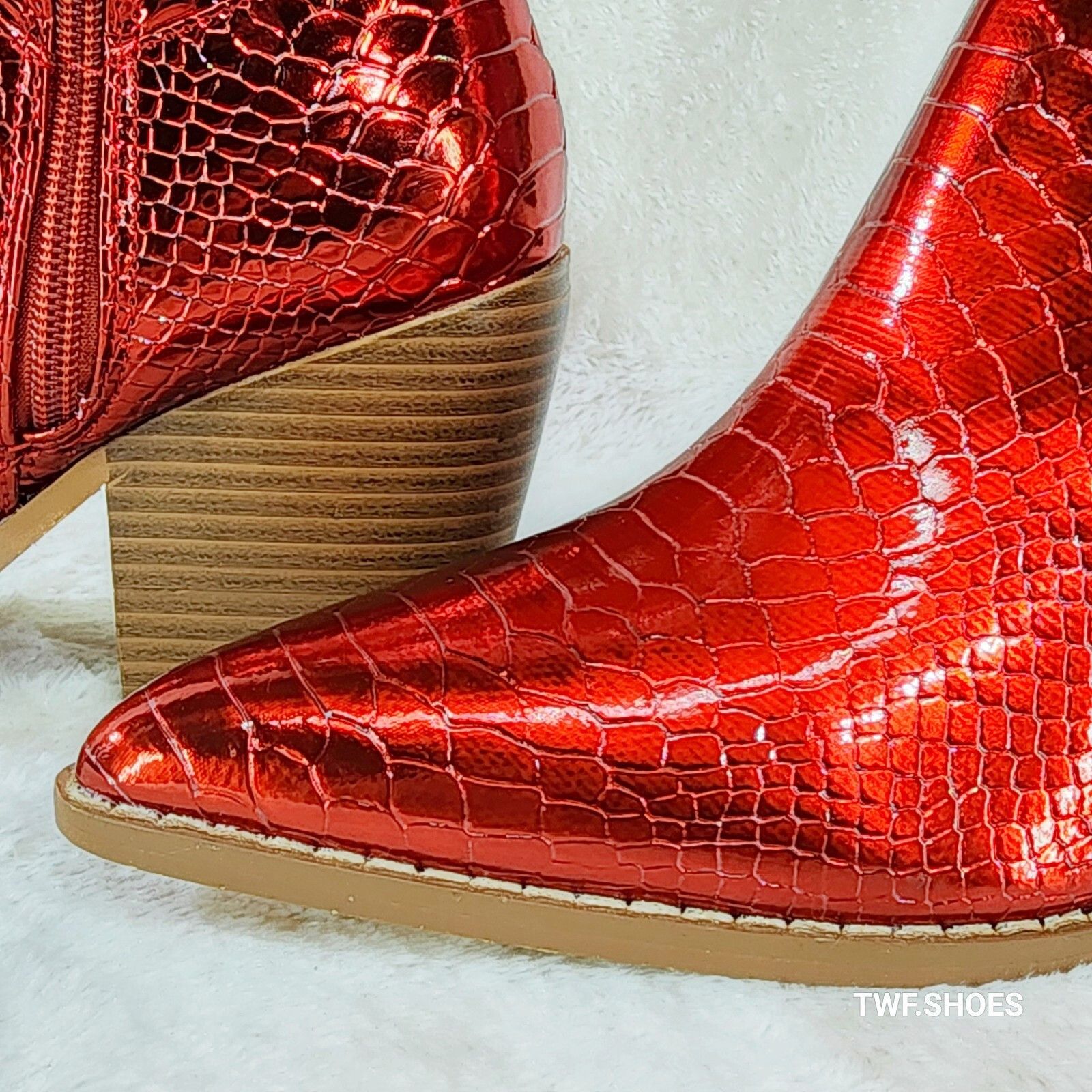 Other Static Cowboy Gloss Metallic Snake Knee High Western Cowgirl Size US 6.5 / IT 36.5 - 7 Thumbnail