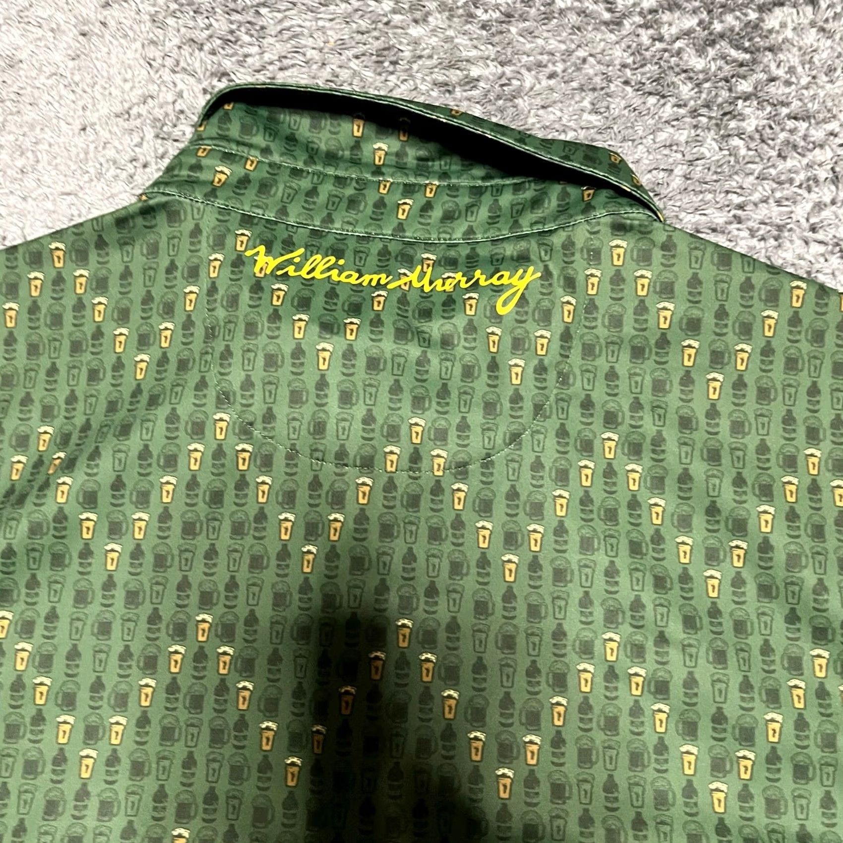 Vintage William Murray Polo Shirt Mens Large Green Performance Golf Beer All Over Print Shirt Mens L Green Modern Polo Golf Tee Size US L / EU 52-54 / 3 - 5 Thumbnail