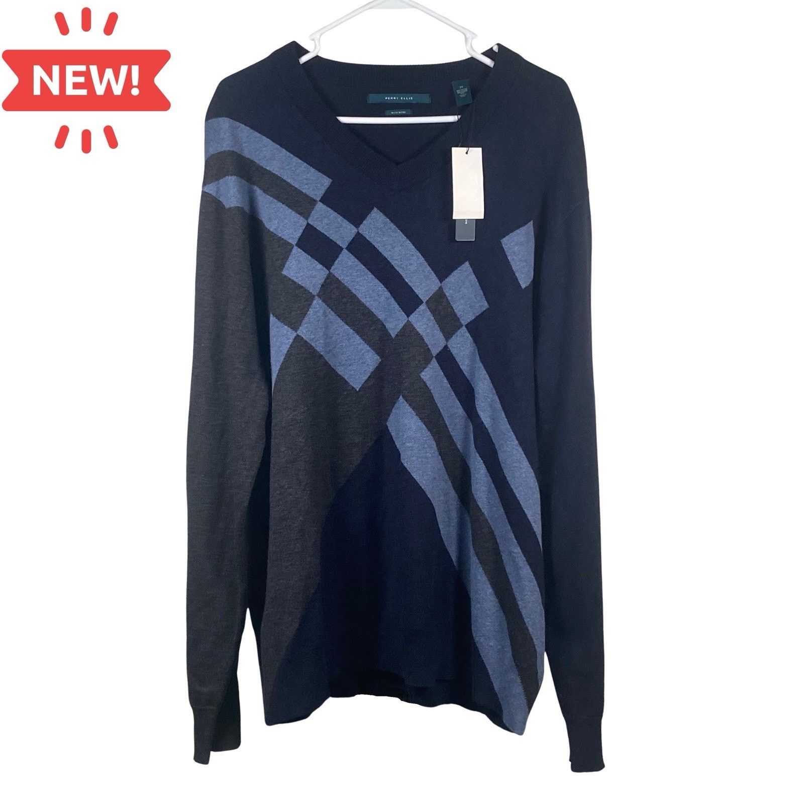 Perry Ellis Perry Ellis Sweater Men's Size 2X Merino Wool Blend NWT Size US XXL / EU 58 / 5 - 1 Thumbnail
