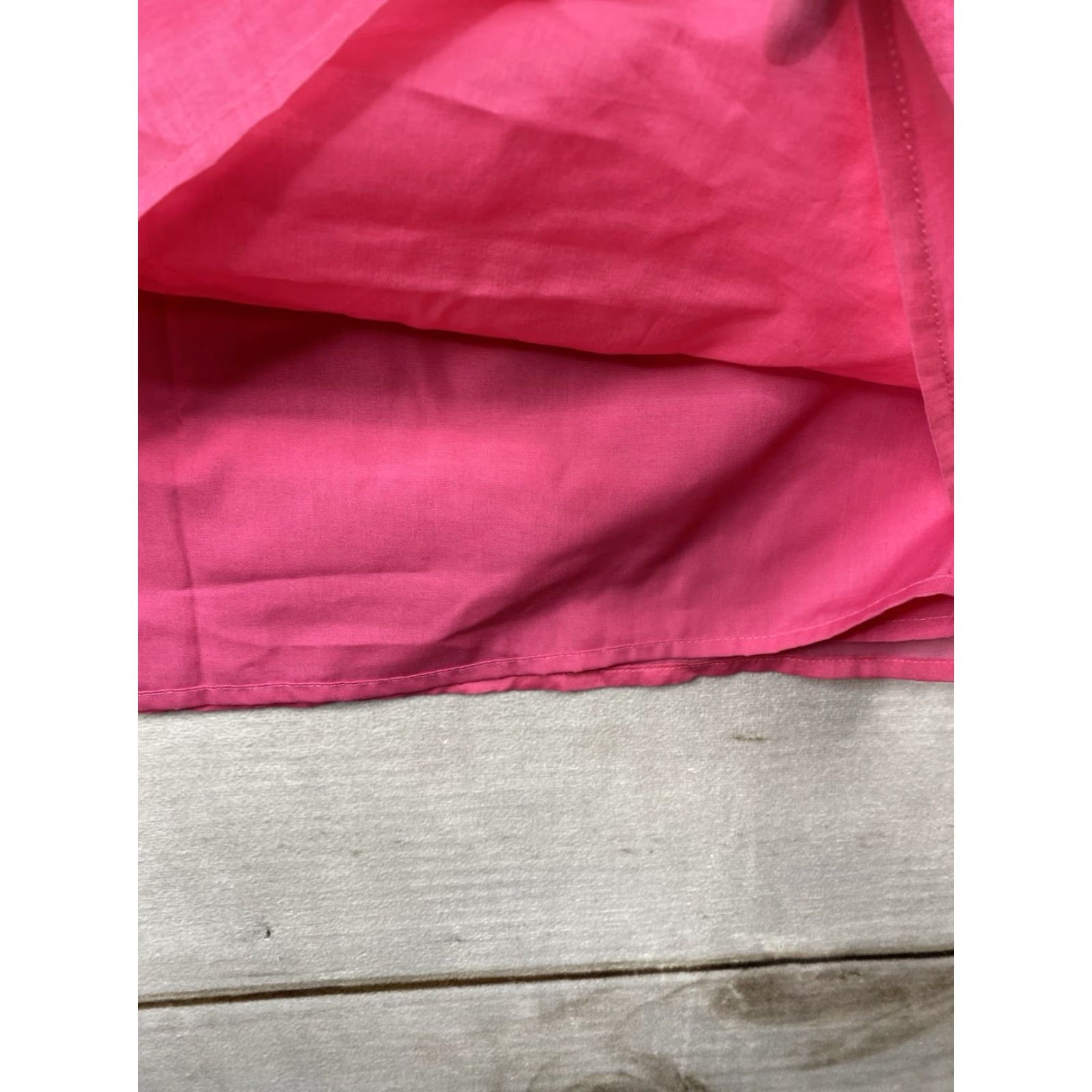 Lands' End VINTAGE? no, Lands' End Dress Sz 10 Pink Sleeveless 100% Cotton Pleated Ruffle Lightweight NWT Size L / US 10 / IT 46 - 7 Thumbnail