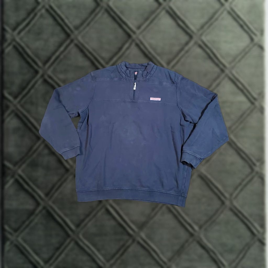 VINEYARD VINES Sweatshirt Pullover 1/4 Zip Men's XL Blue Mock Neck Jacket