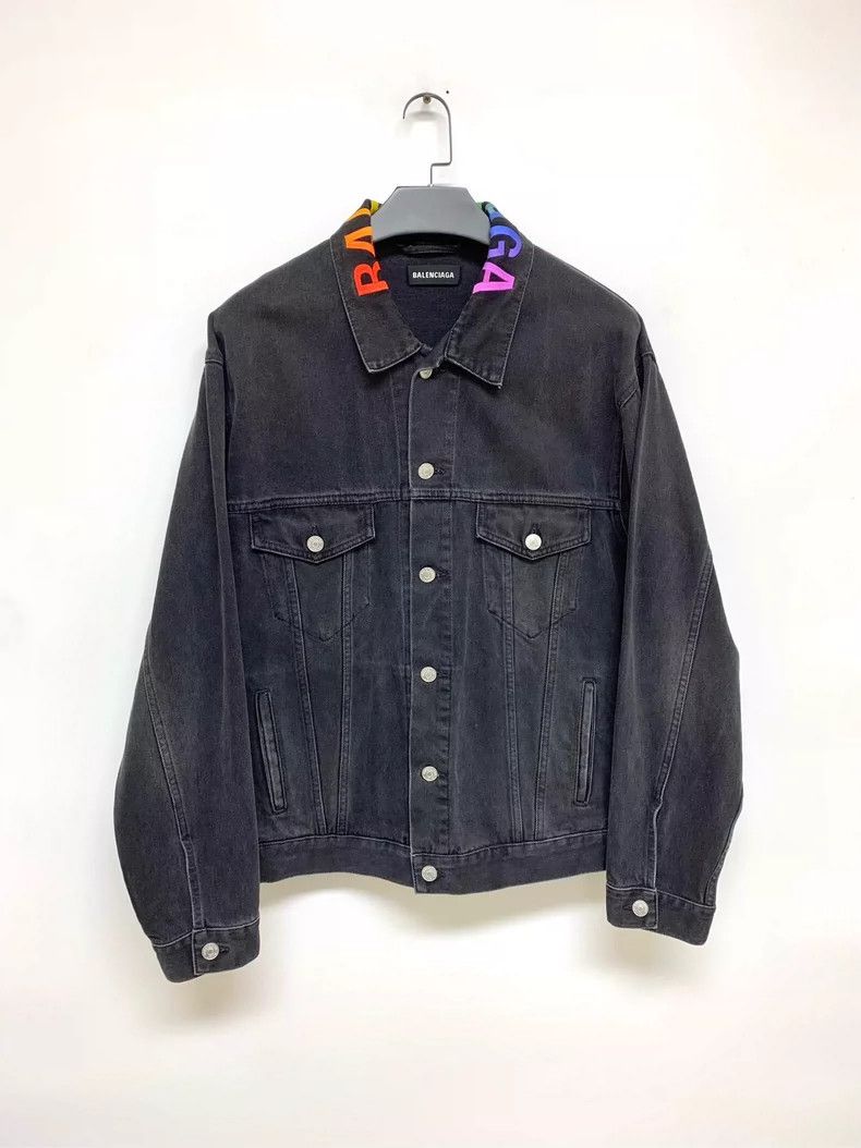 Balenciaga Balenciaga Color-embroidered logo denim jacket 2505-Nextar Size US M / EU 48-50 / 2 - 1 Thumbnail