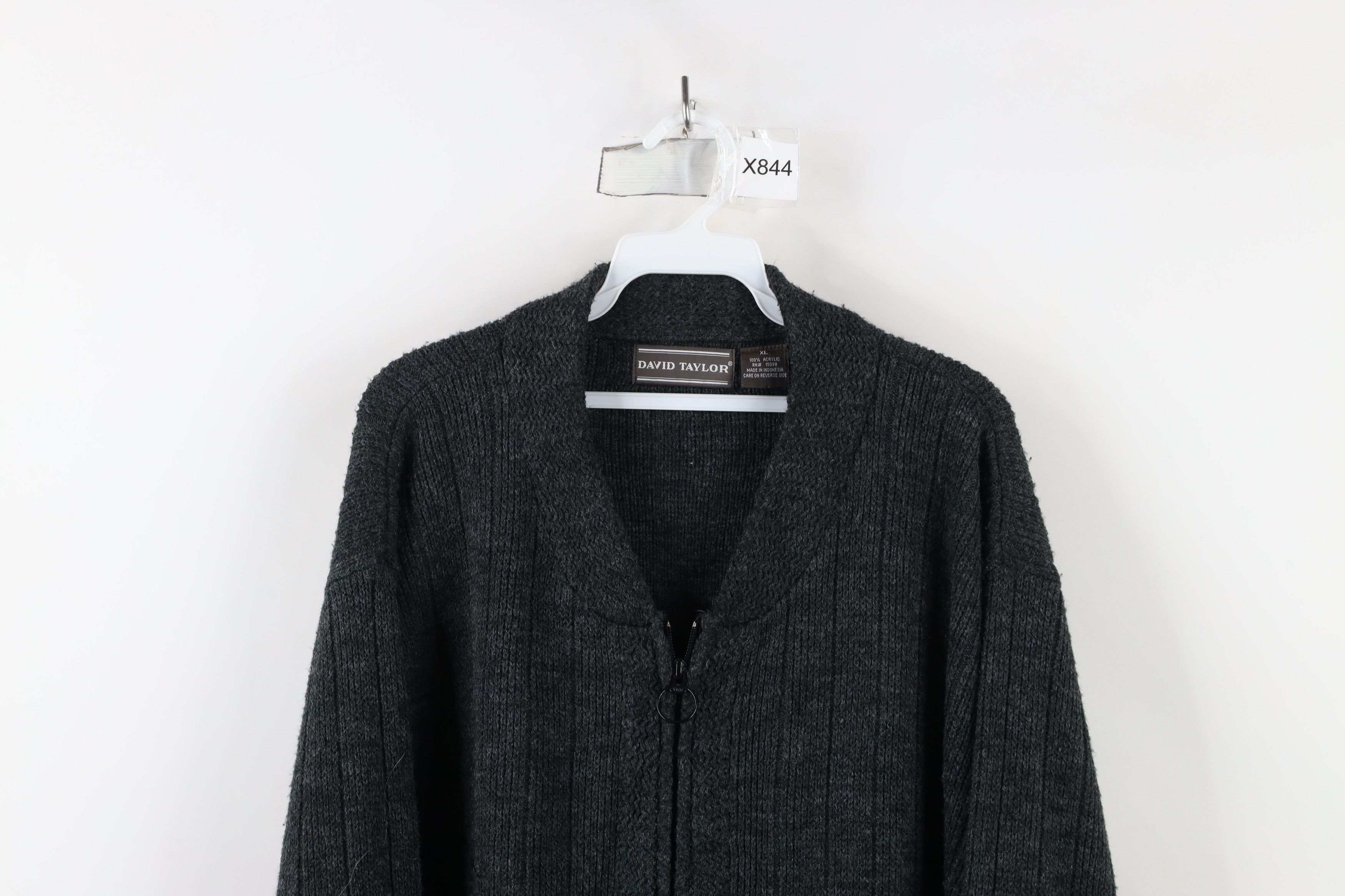 Vintage Vintage 90s Streetwear Ribbed Knit Full Zip Cardigan Sweater Size US XL / EU 56 / 4 - 2 Thumbnail