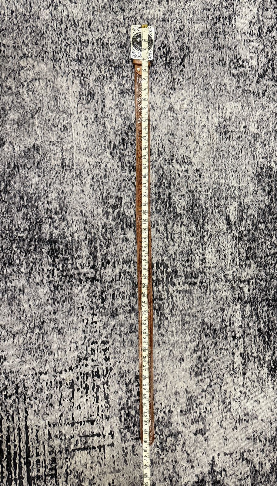Vintage Vintage Leather Belt Inspired By Chrome Hearts Silver Cross Size 44 - 7 Thumbnail