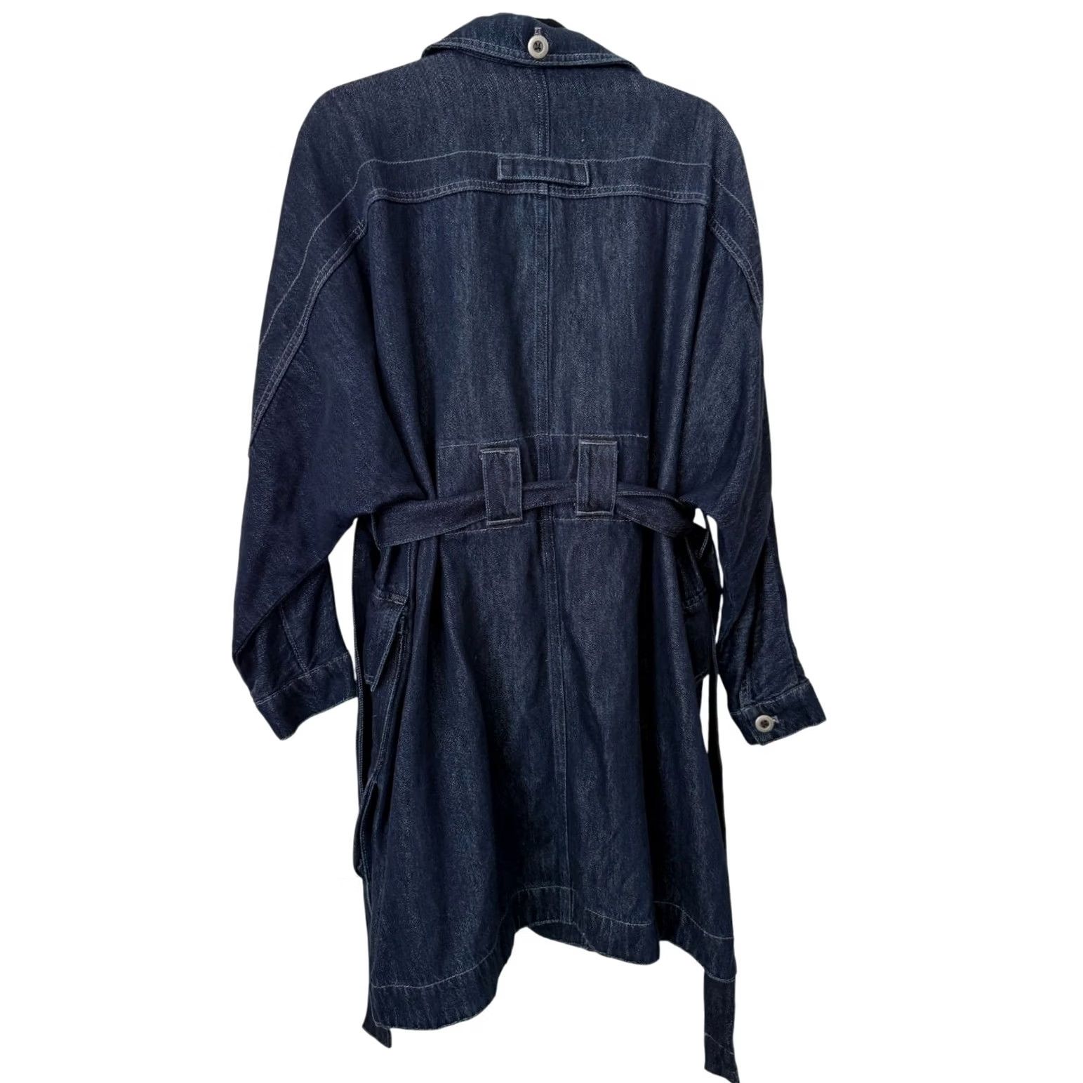 Anthropologie VINTAGE Anthropologie X Pilcro Denim Trench Coat Jacket Dolman Oversized Dark Washed M Womens Size M / US 6-8 / IT 42-44 - 3 Thumbnail