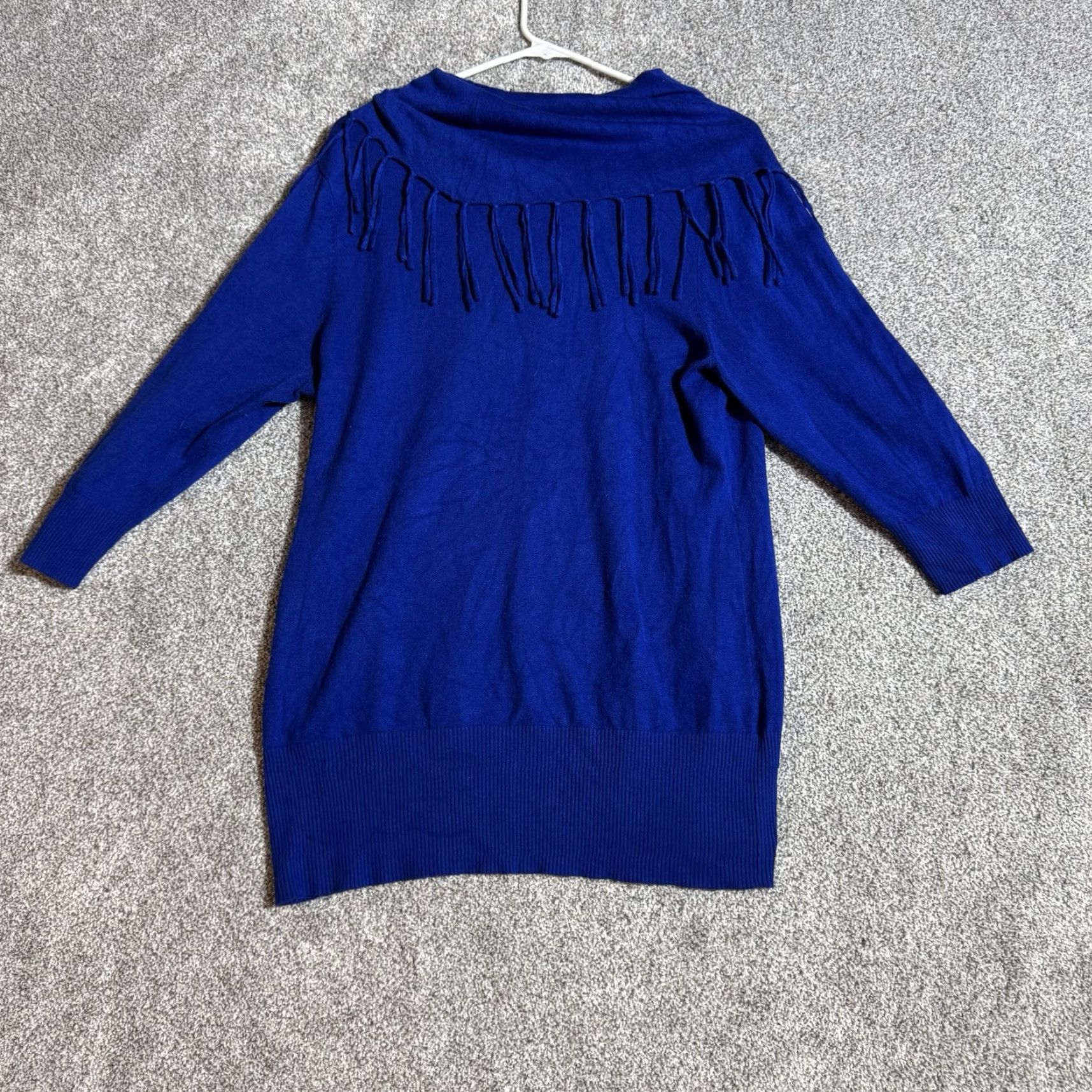Vintage Notations Sweater Womens Large Fringe Cowl Neck Boho Western Lagenlook Y2K Look Size L / US 10 / IT 46 - 7 Thumbnail