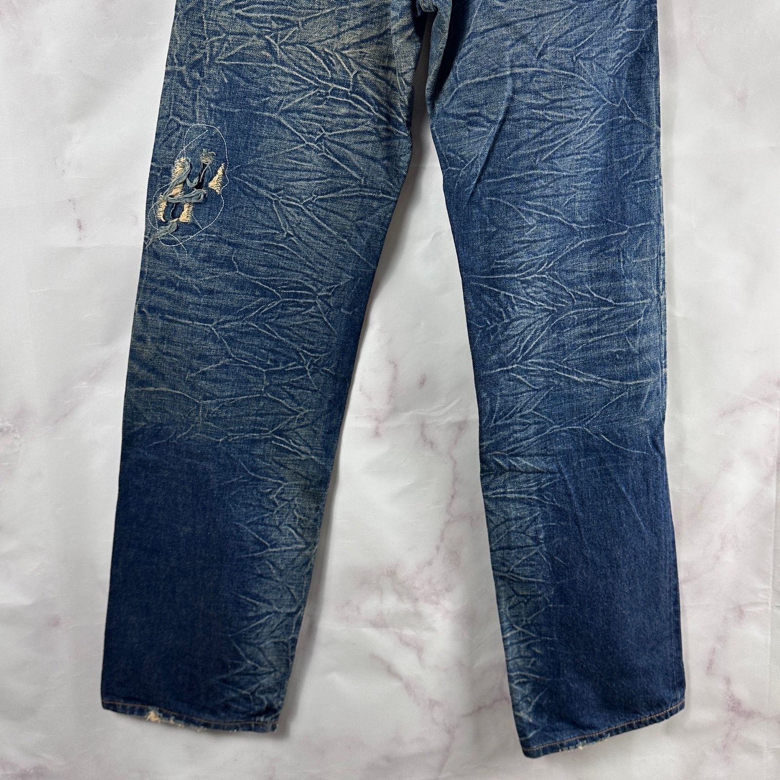 Wrangler Vintage Sanforized Repaired Selvedge Big Ben Denim Size US 29 - 11 Thumbnail