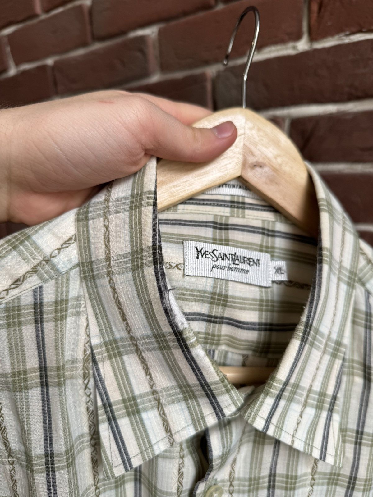Vintage Vintage 90s Yves Saint Laurent Button Up Shirt Long Sleeve Size US XL / EU 56 / 4 - 9 Thumbnail