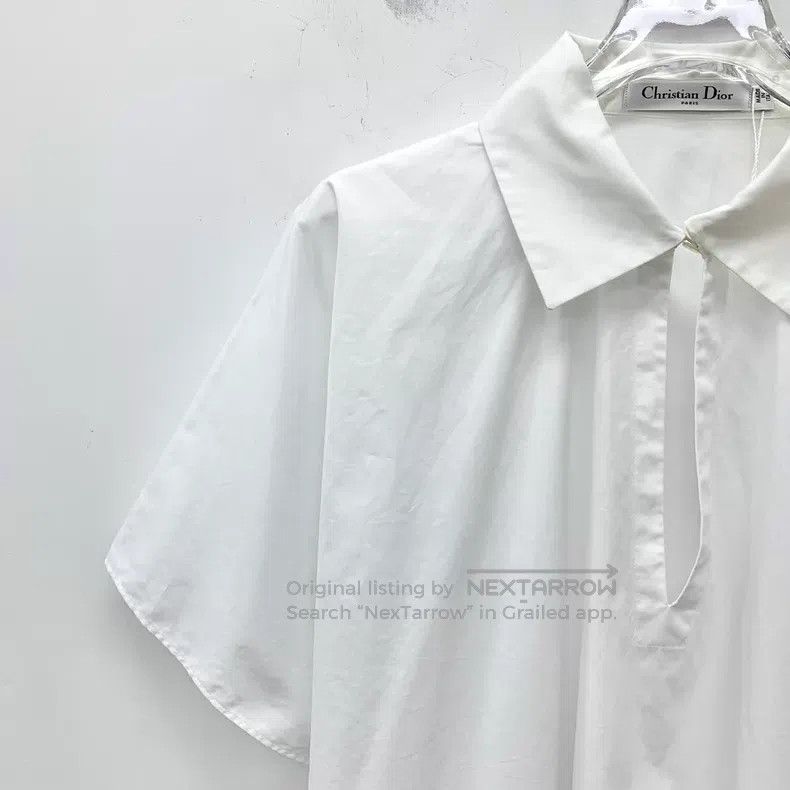 Dior Dior White bee embroidery cotton lapel short-sleeved shirt Size XS / US 0-2 / IT 36-38 - 3 Thumbnail