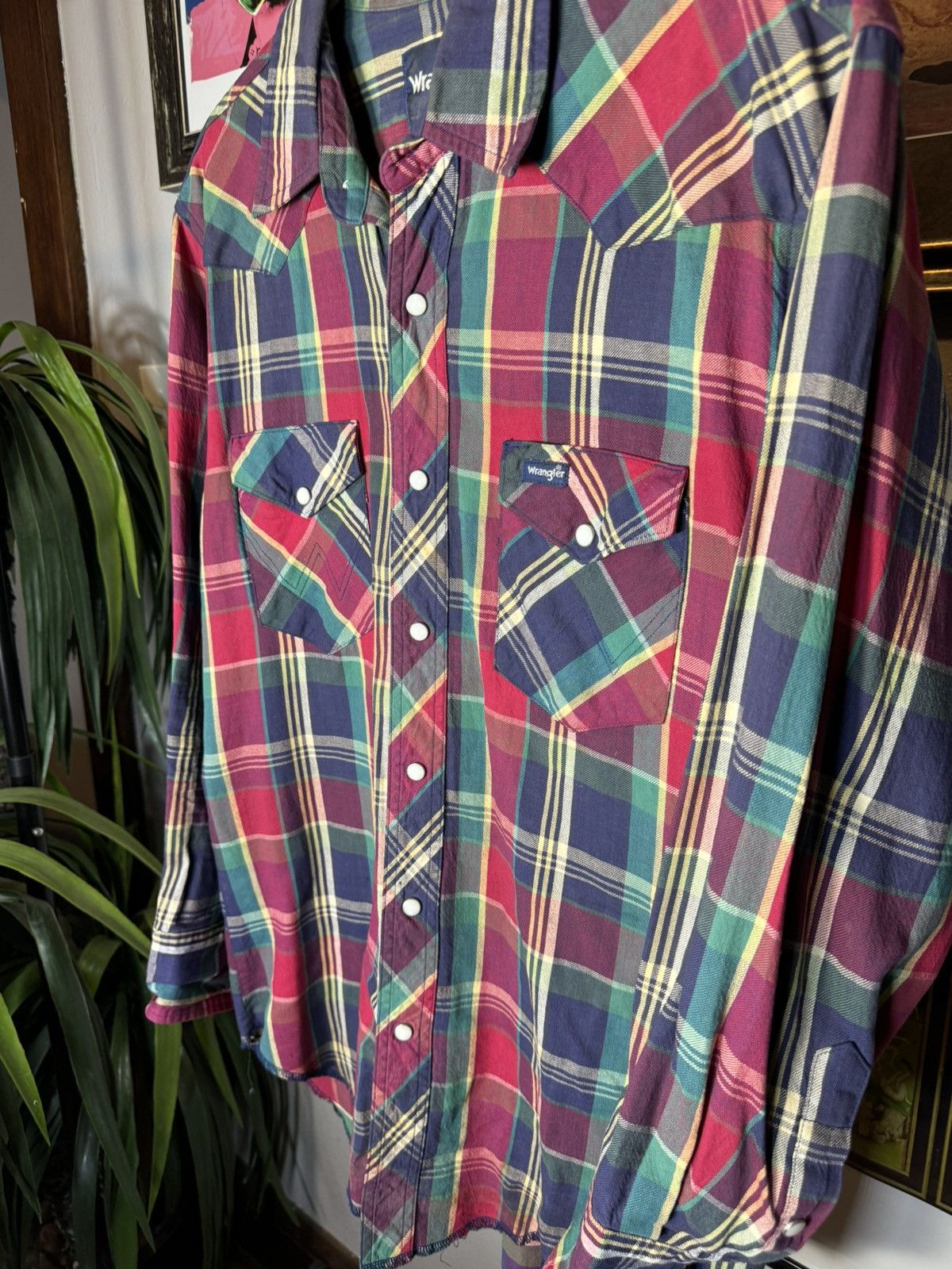 Vintage × Wrangler Vintage Wrangler Western Wear Shirt Size US L / EU 52-54 / 3 - 3 Thumbnail