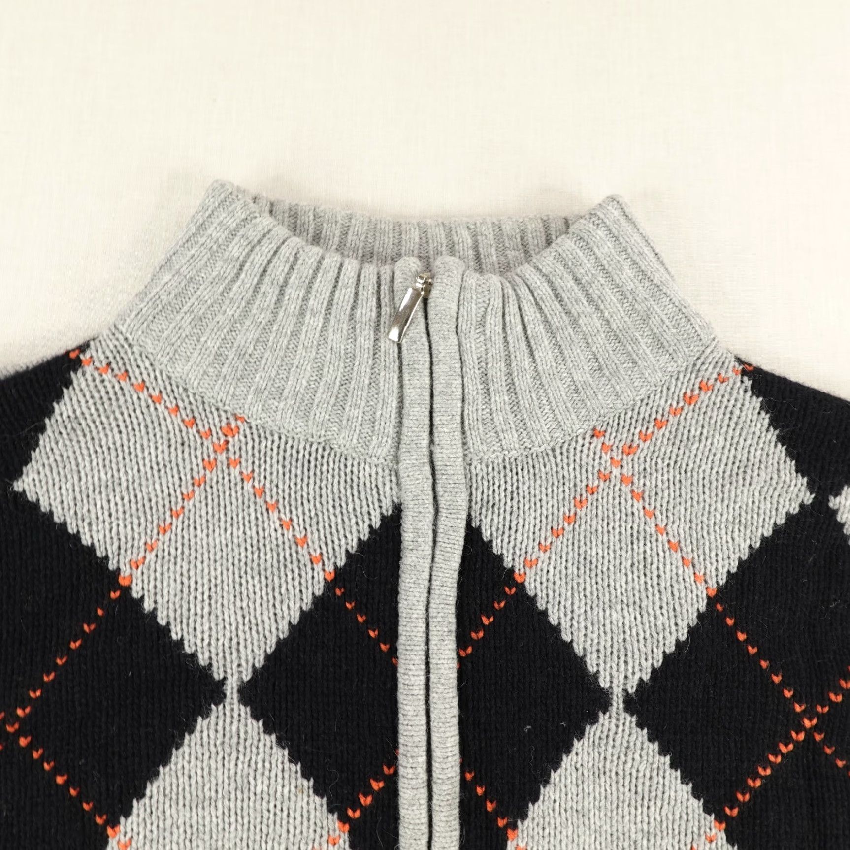 Paul & Shark VINTAGE Paul & Shark Sweater Full Zip Casual Mens 2XL Wool Gray Argyle 90s Outdoor Size US XXL / EU 58 / 5 - 2 Thumbnail