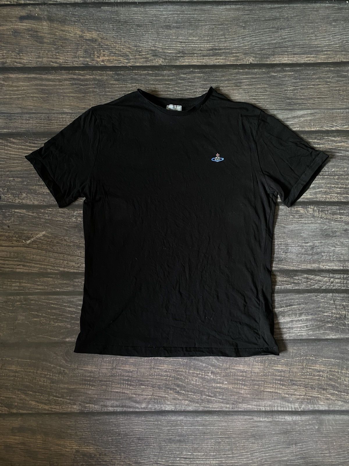 Vivienne Westwood Vivienne Westwood Basic Black Embroidered Logo T Shirt Size US L / EU 52-54 / 3 - 1 Thumbnail